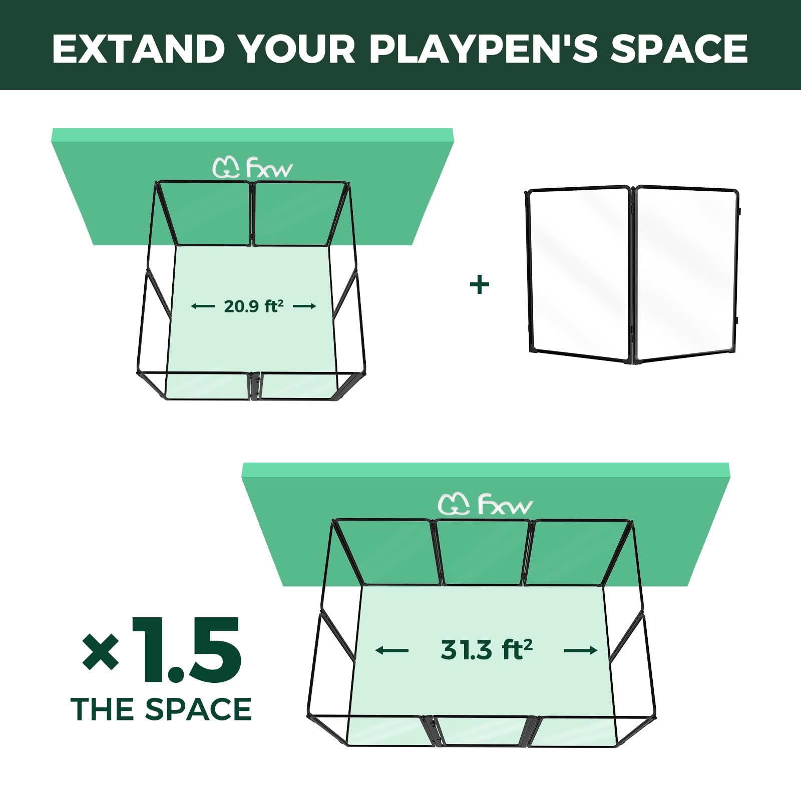 FXW AuraSpace Pro Acrylic Indoor Dog Playpen