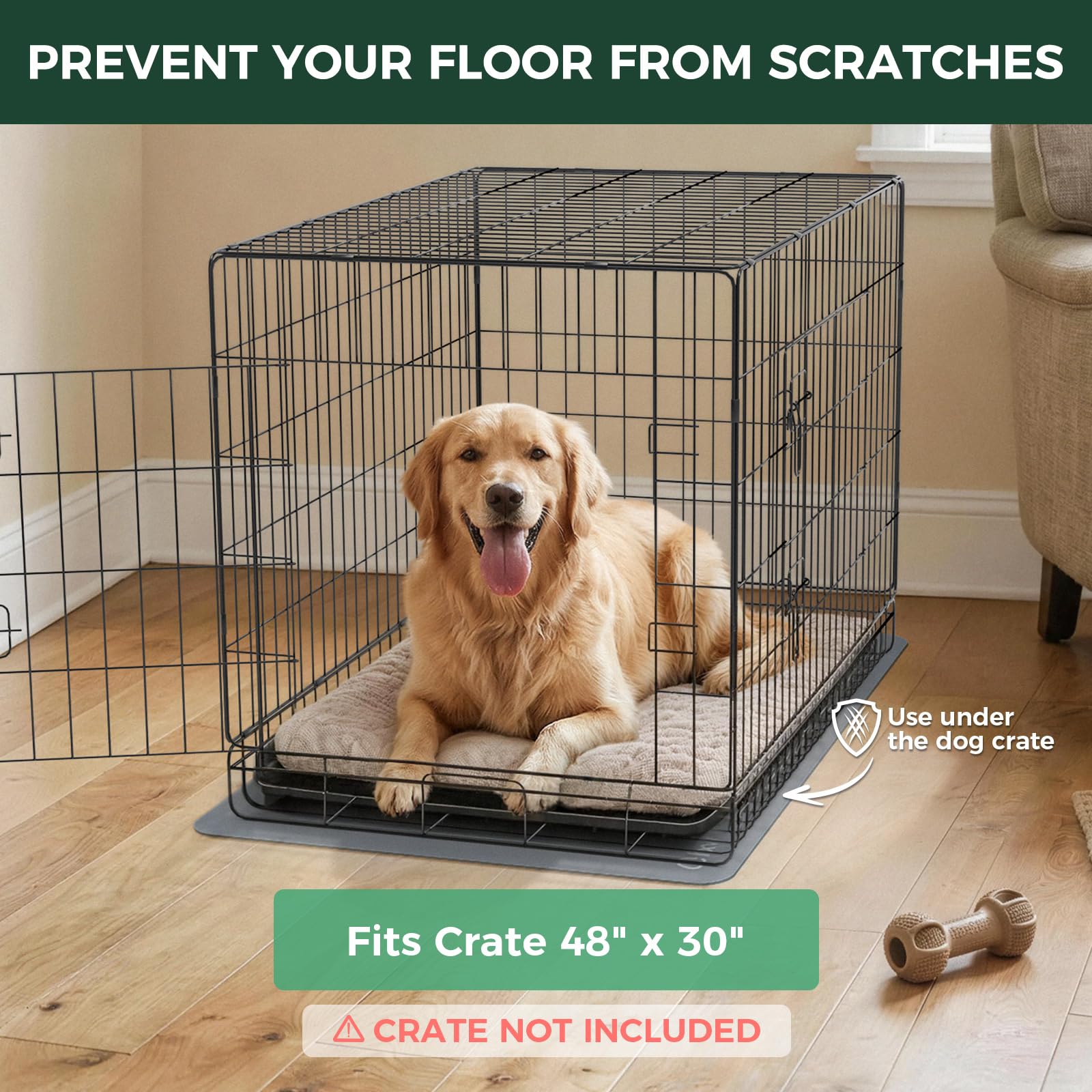 FXW Ultra Waterproof Pet Floor Protector Mat and Under Dog Crate Mat