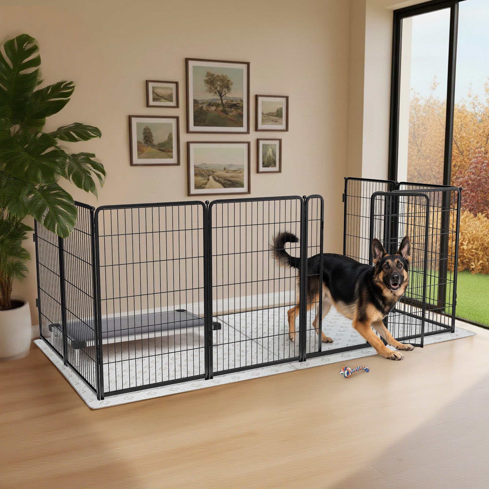 Bundle - Homeplus Dog Playpen & Fence-to-Wall Anchor(Pack of 4)