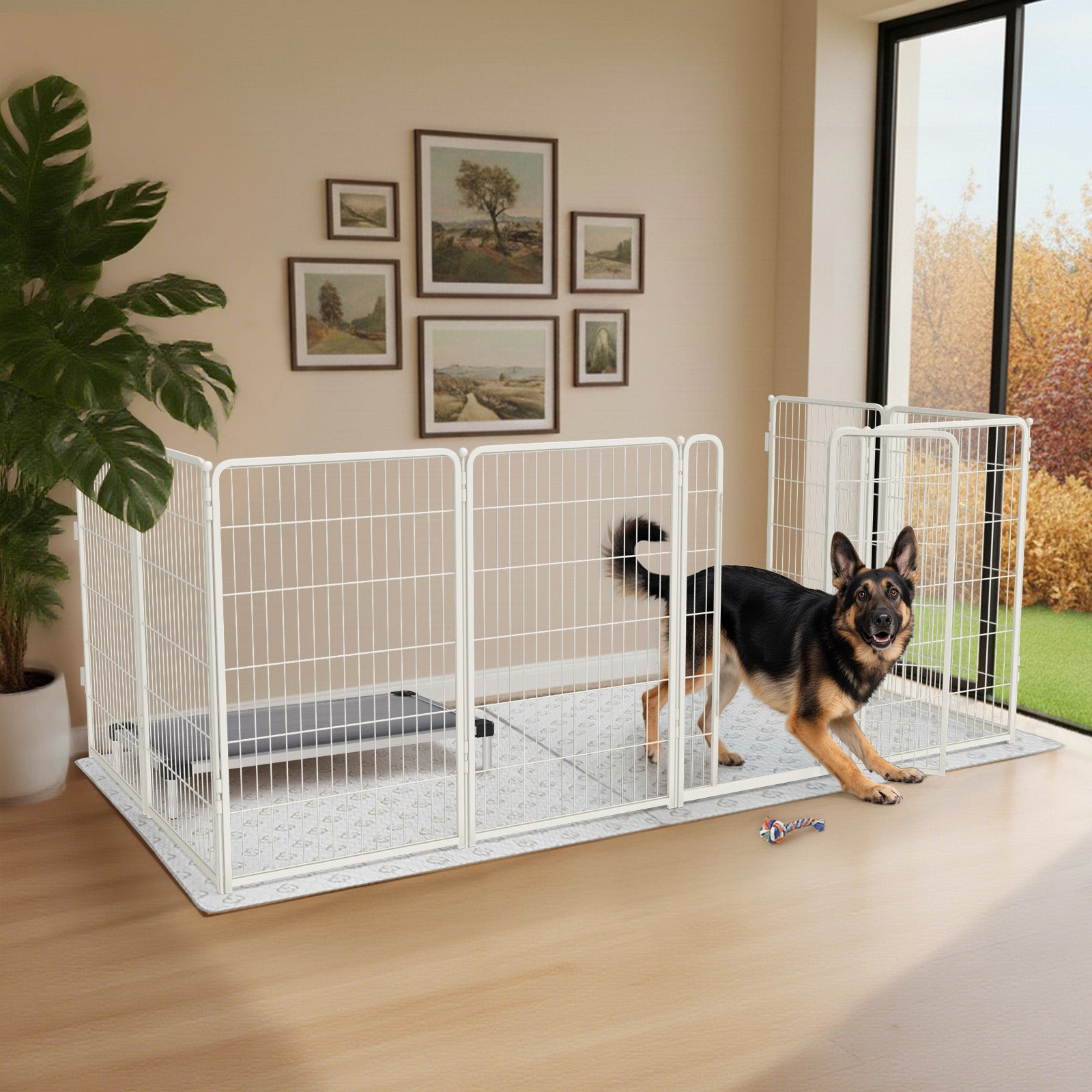 Bundle - Homeplus Dog Playpen & Fence-to-Wall Anchor(Pack of 4)