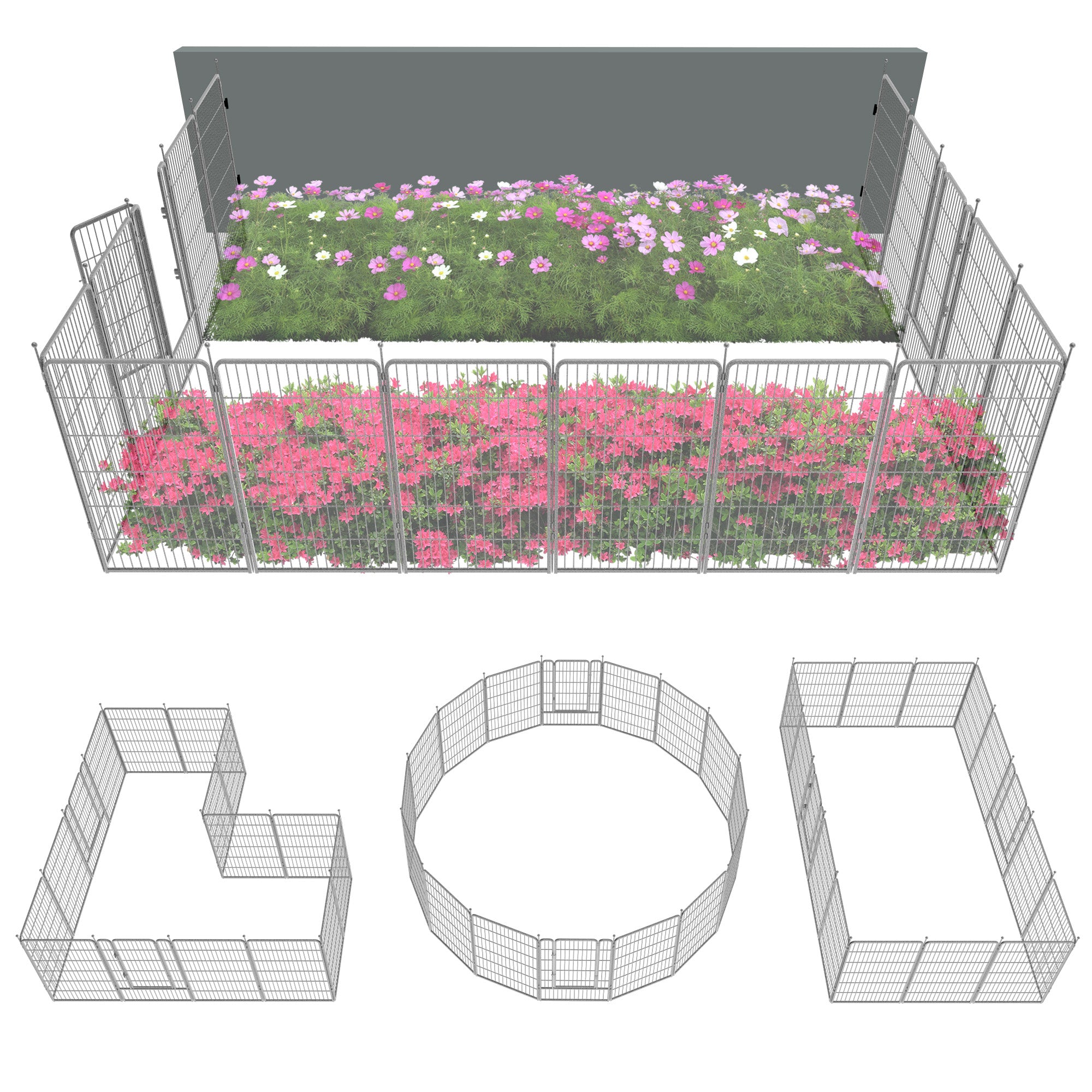 FXW Garden Fence Outdoor for The Yard - Silver