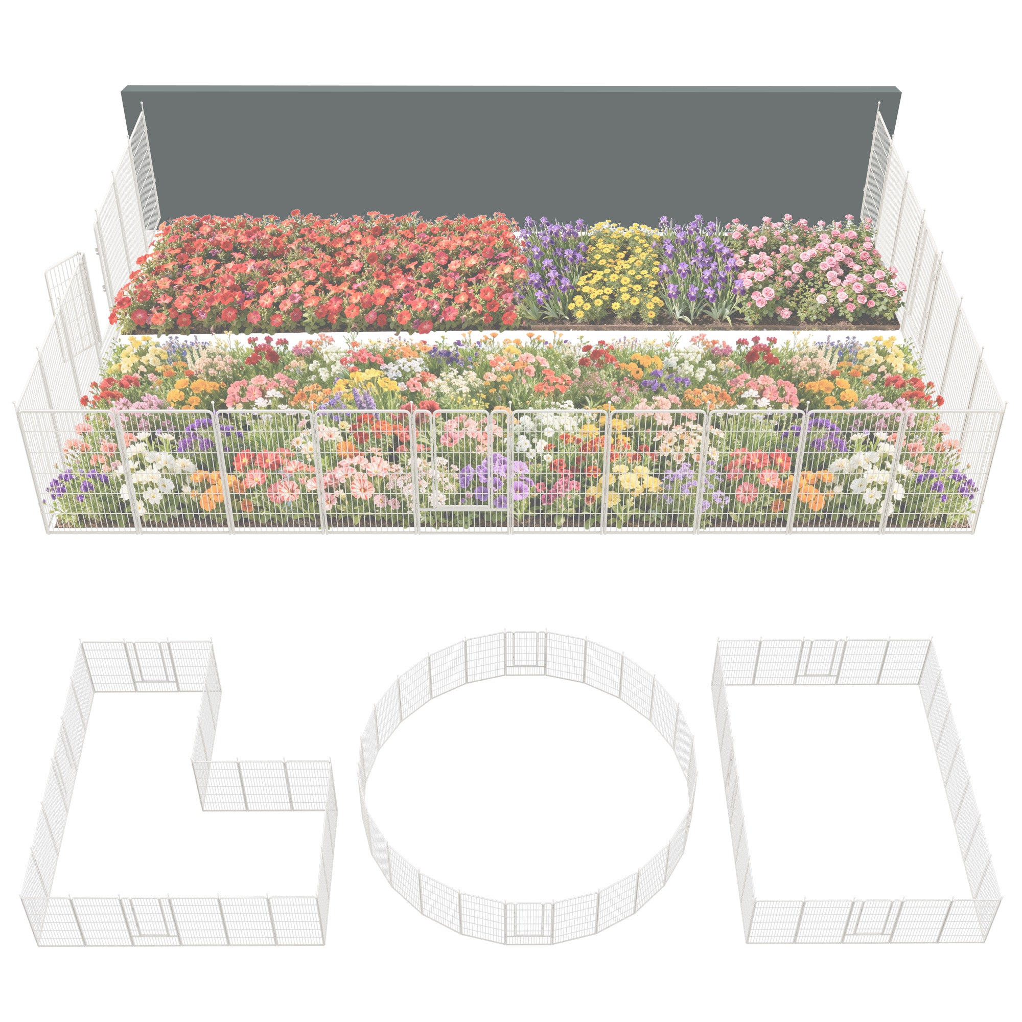 FXW Garden Fence Outdoor for The Yard - White