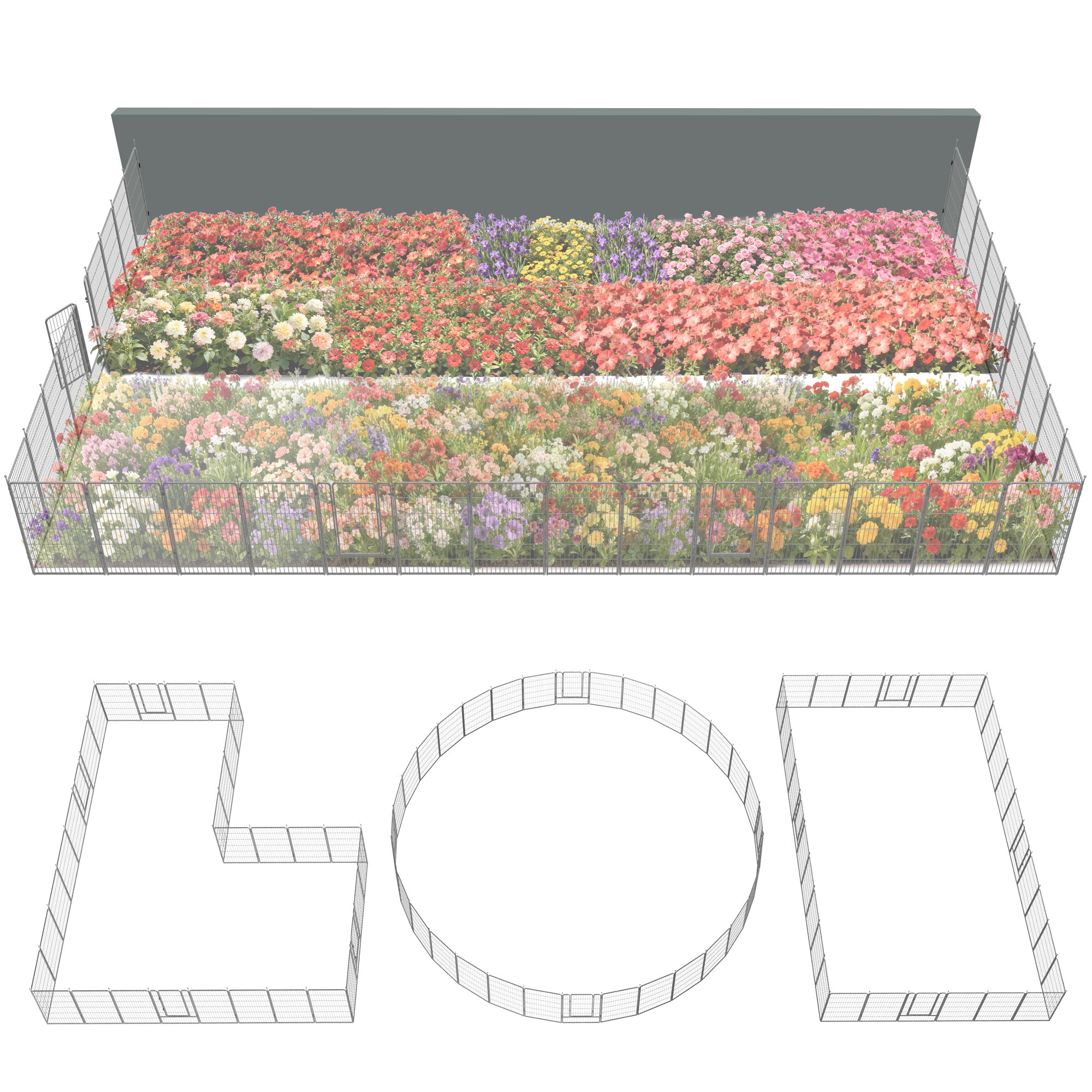 FXW Garden Fence Outdoor for The Yard - Silver