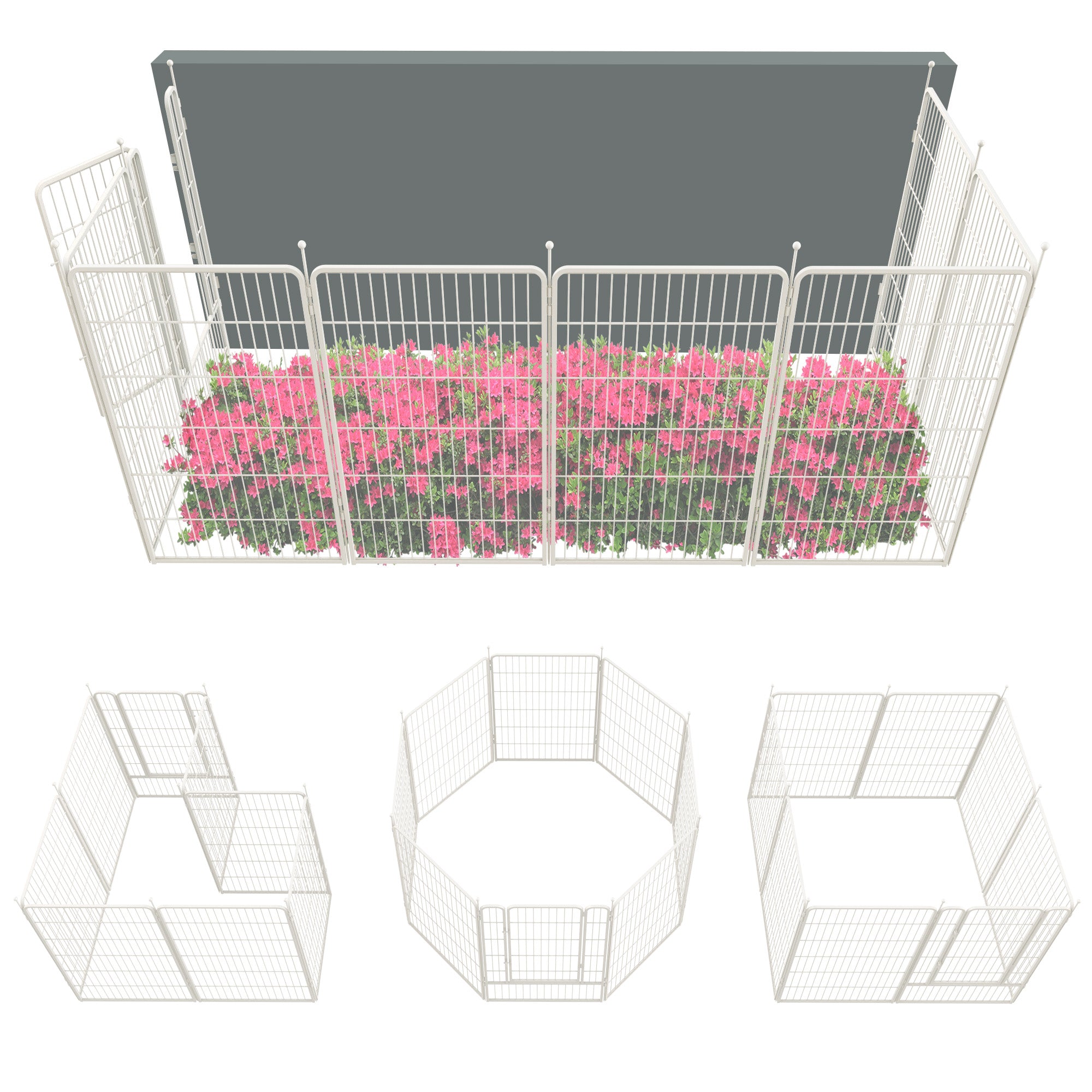 FXW Garden Fence Outdoor for The Yard - White