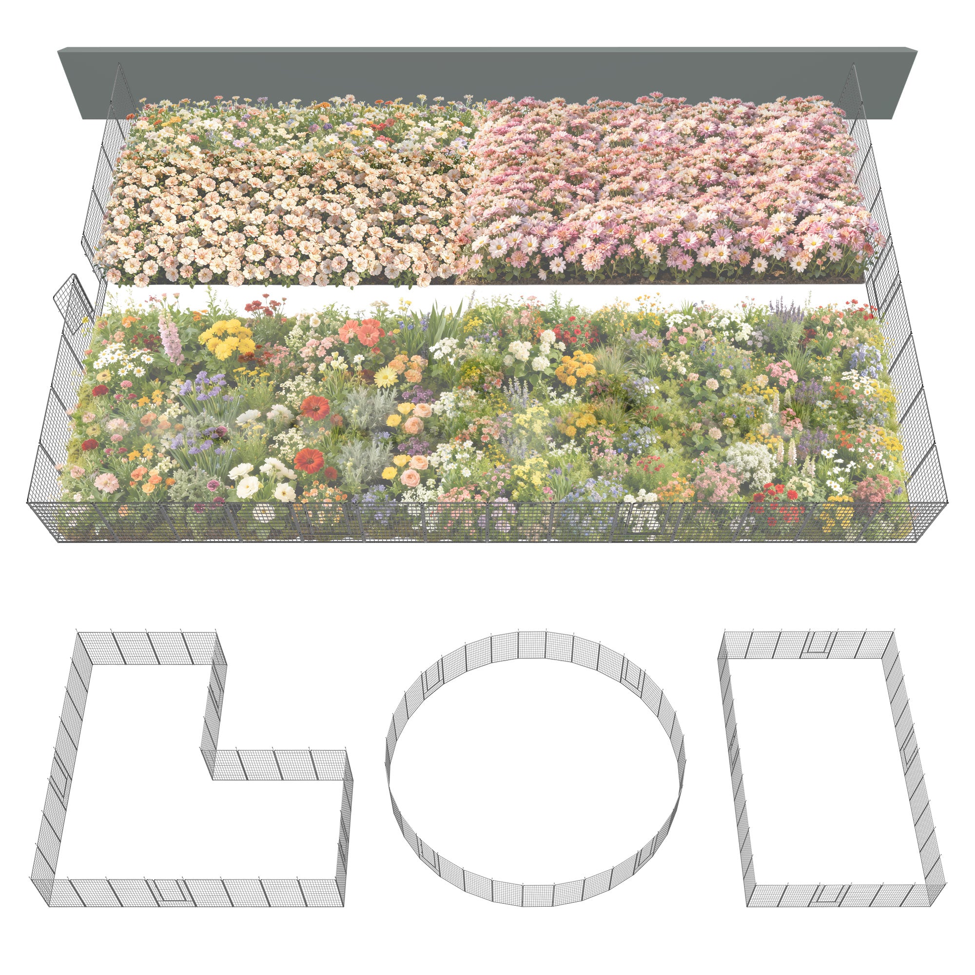 FXW Garden Fence Outdoor for The Yard - Silver