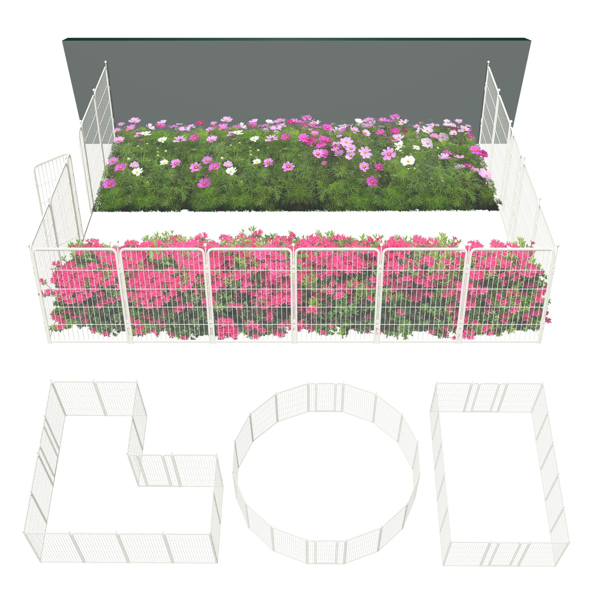 FXW Garden Fence Outdoor for The Yard - White