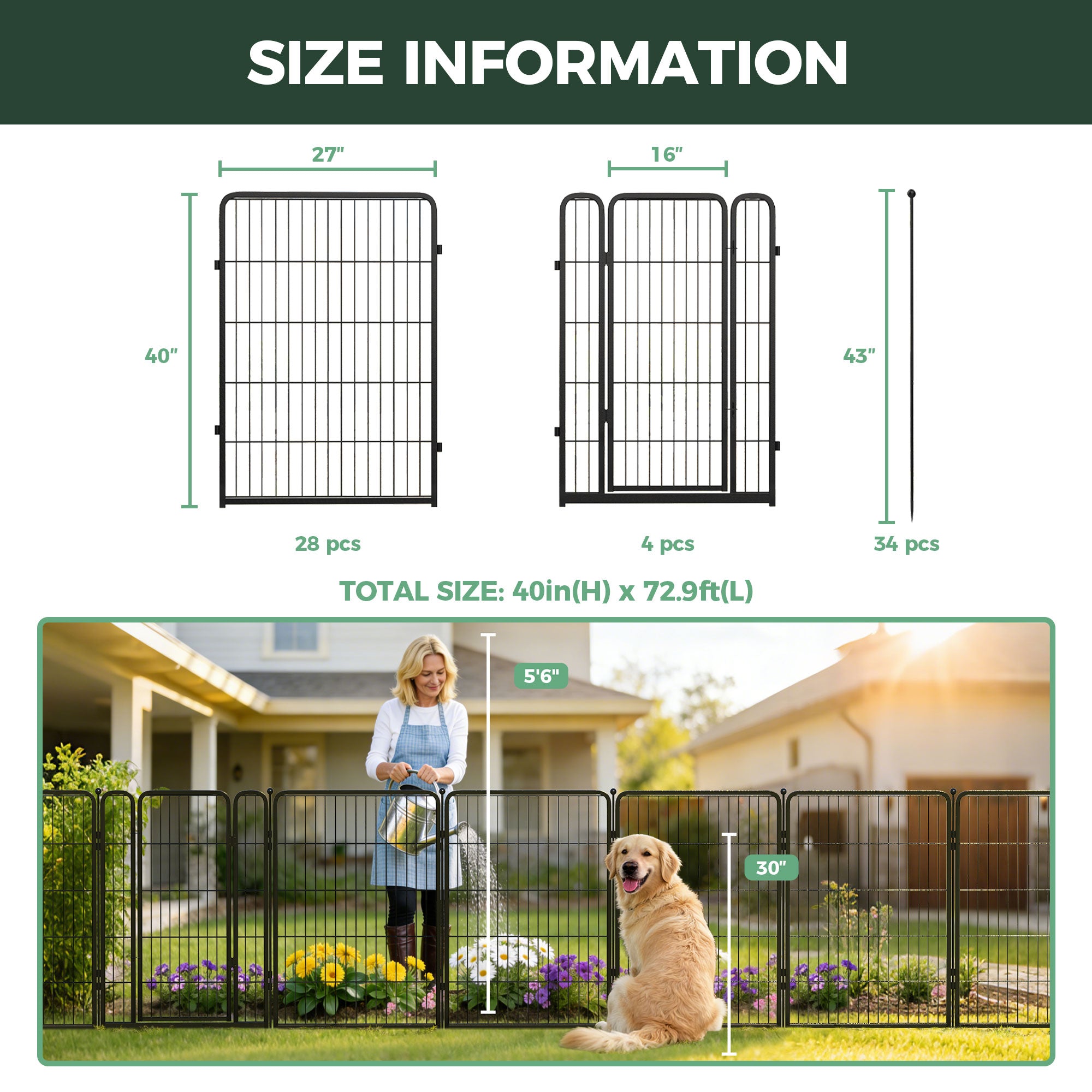 FXW Outdoor Dog & Garden Fence for Yard