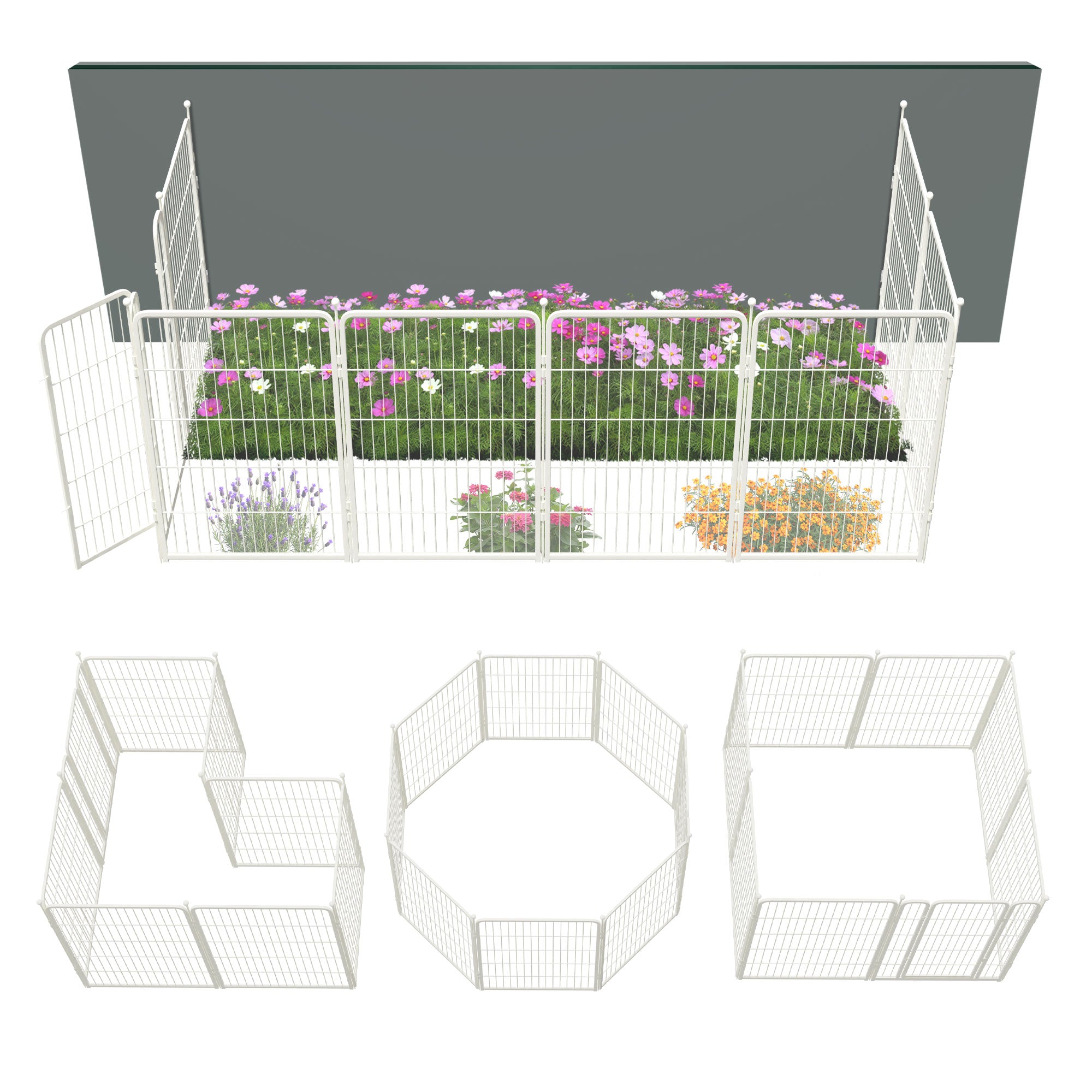 FXW Garden Fence Outdoor for The Yard - White