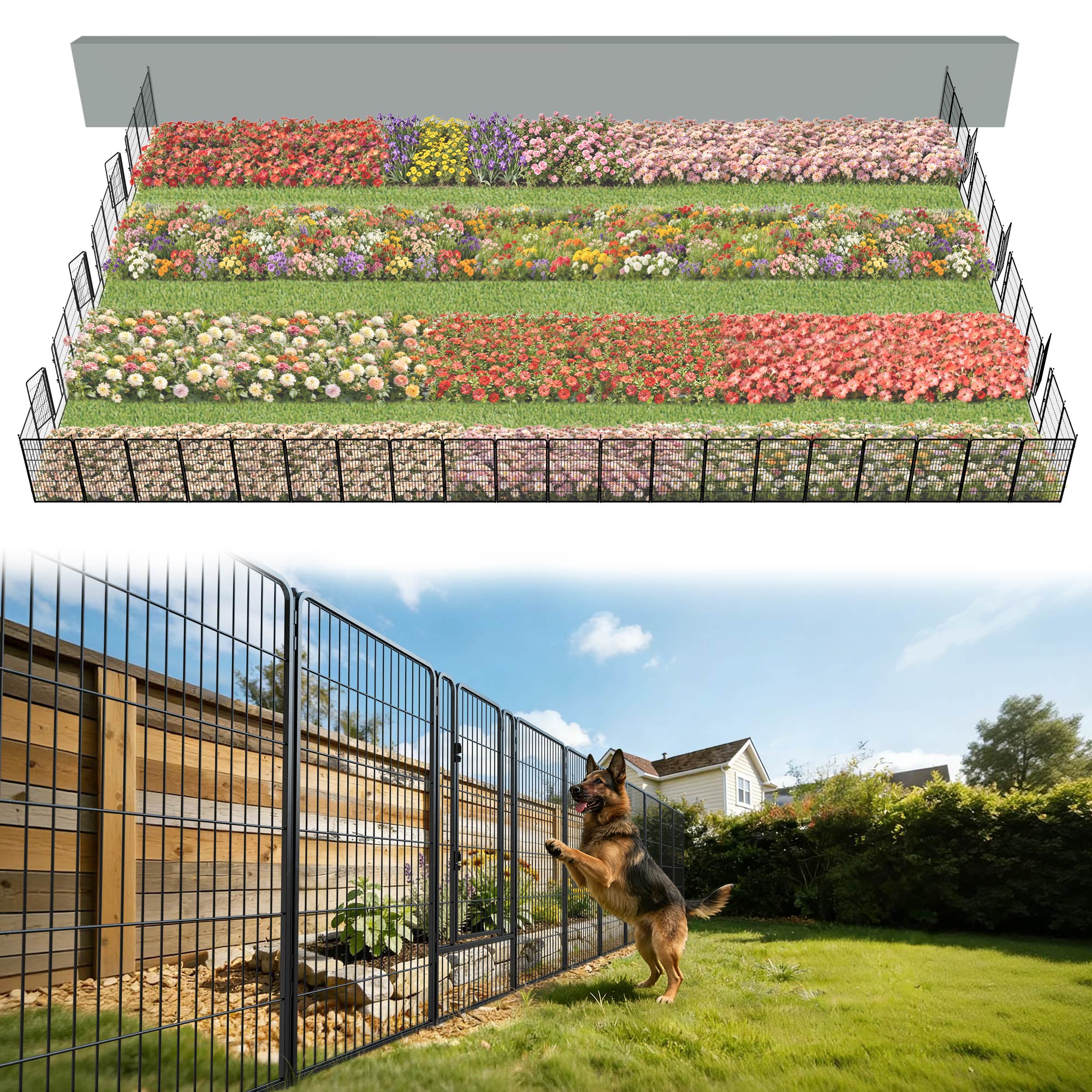 FXW Outdoor Dog & Garden Fence for Yard