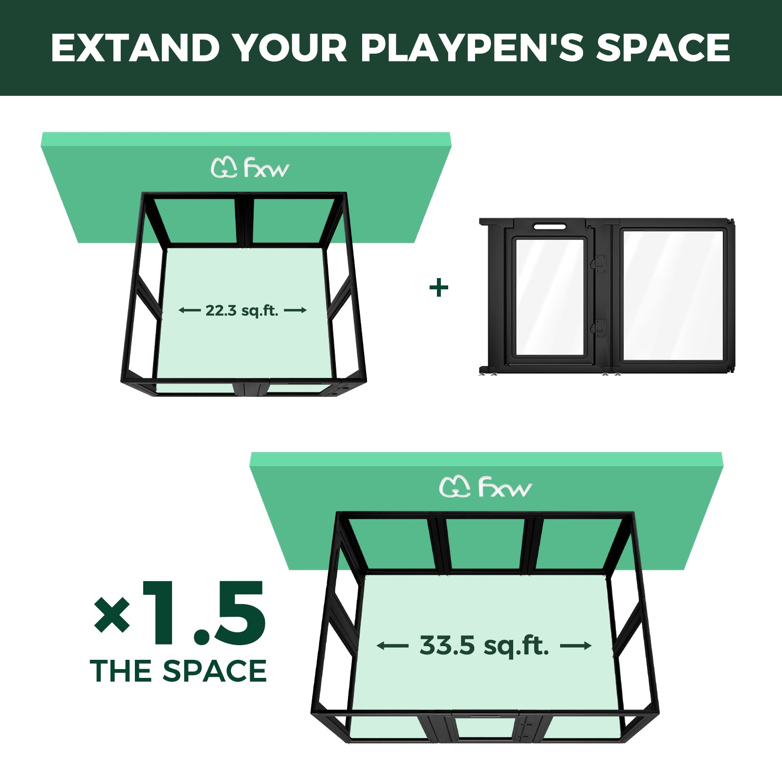 AuraSpace Acrylic Indoor Dog Playpen for Small to Medium Dogs