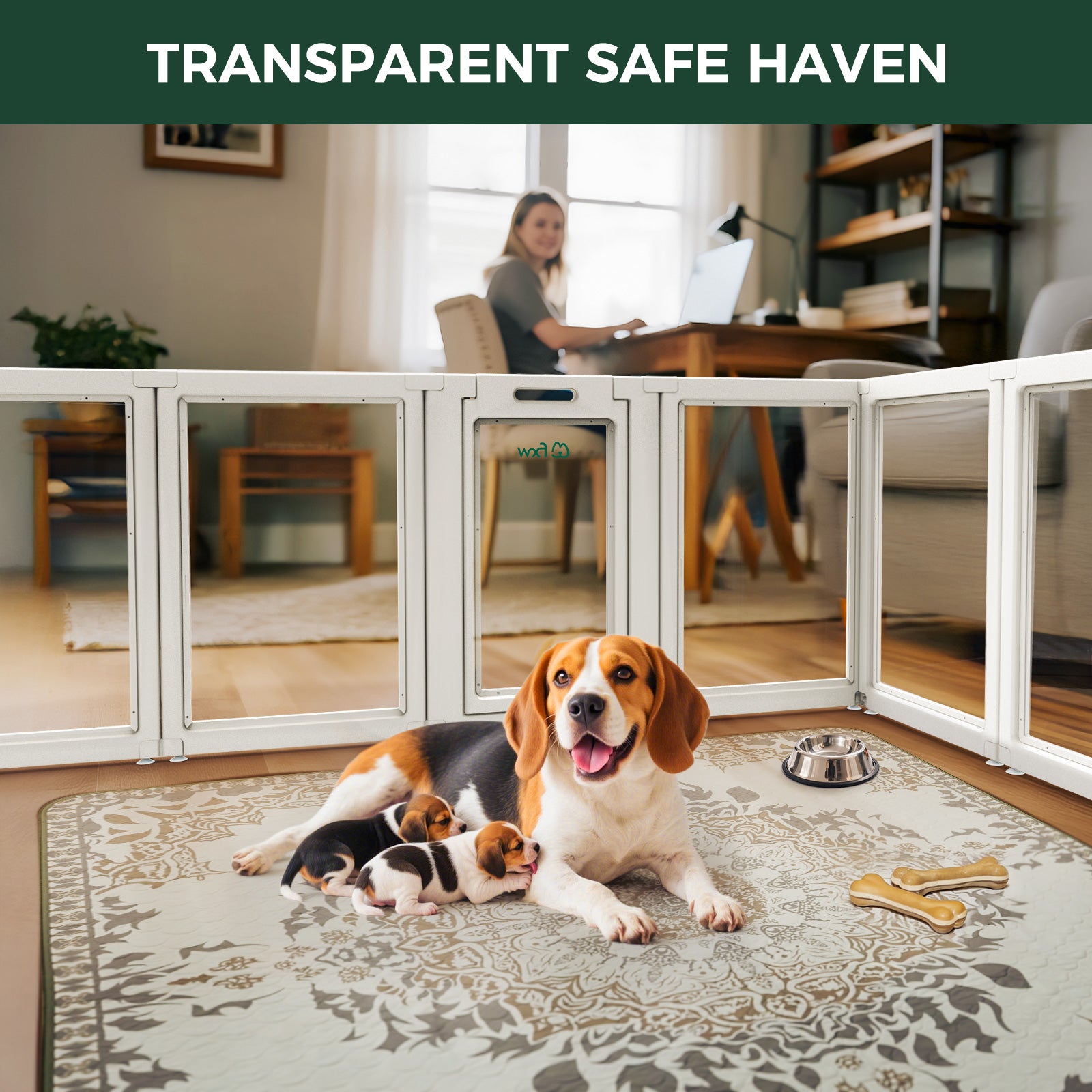 AuraSpace Acrylic Indoor Dog Playpen for Puppies and Small Dogs