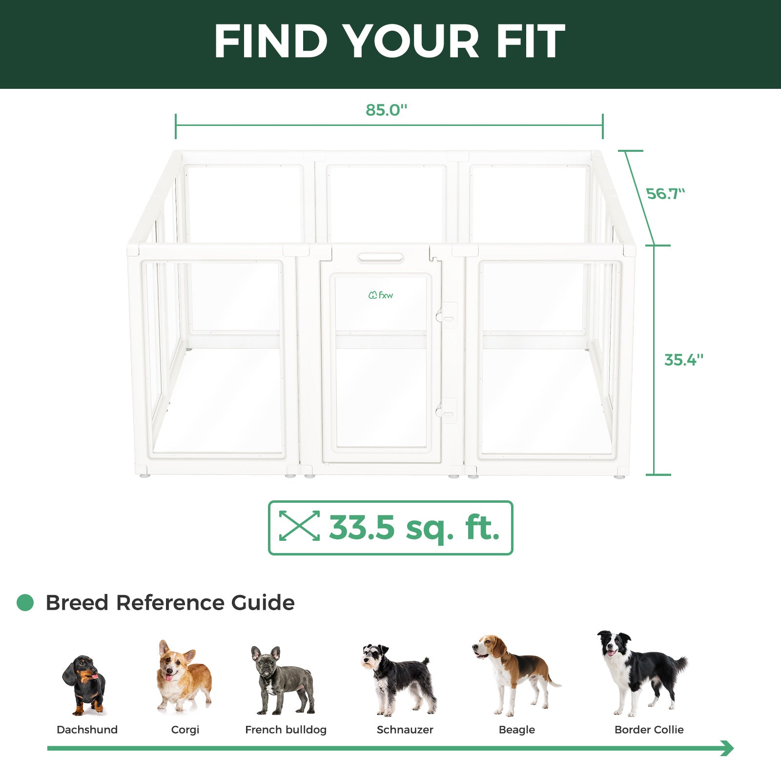 AuraSpace Acrylic Indoor Dog Playpen for Puppies and Small Dogs