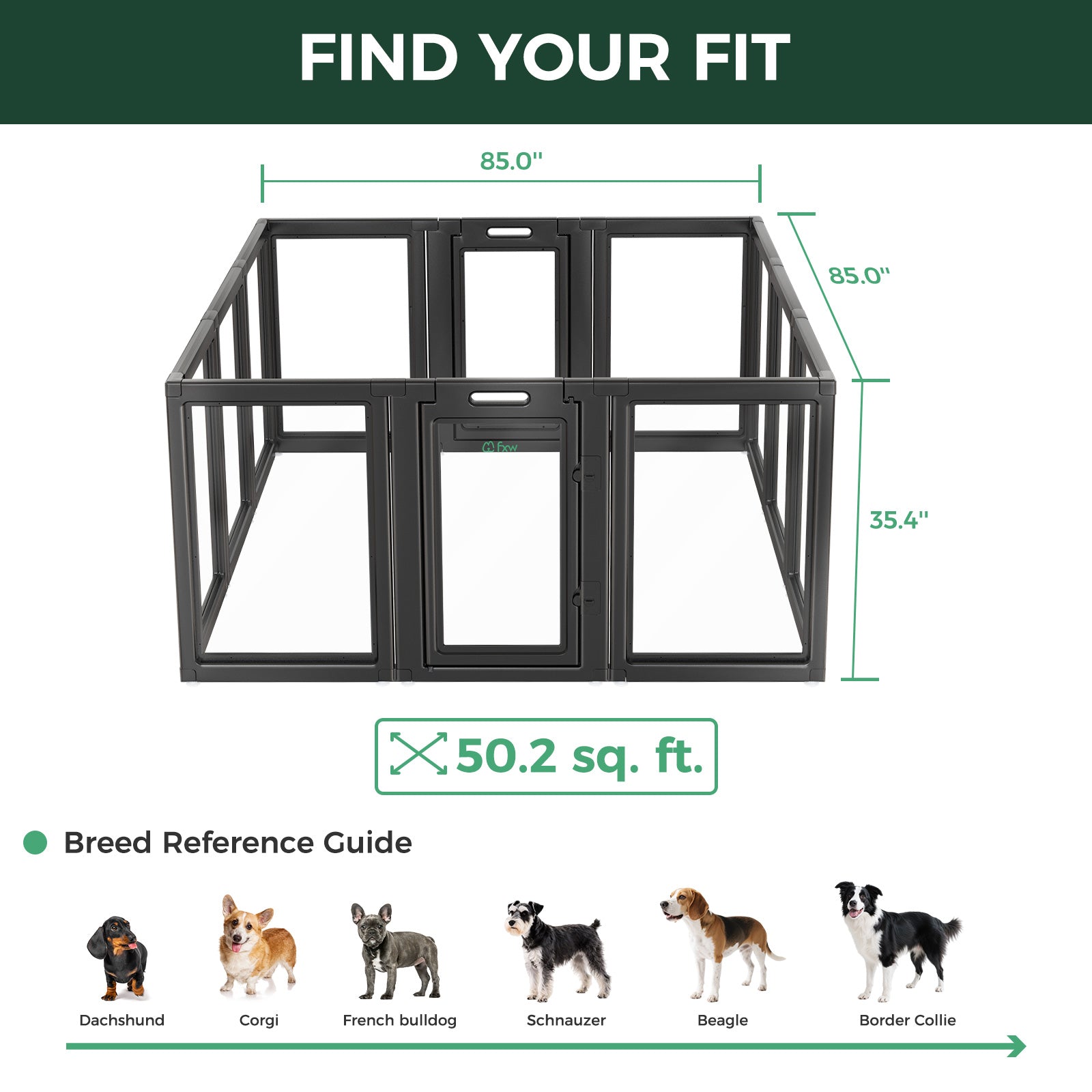 AuraSpace Acrylic Indoor Dog Playpen for Puppies and Small Dogs