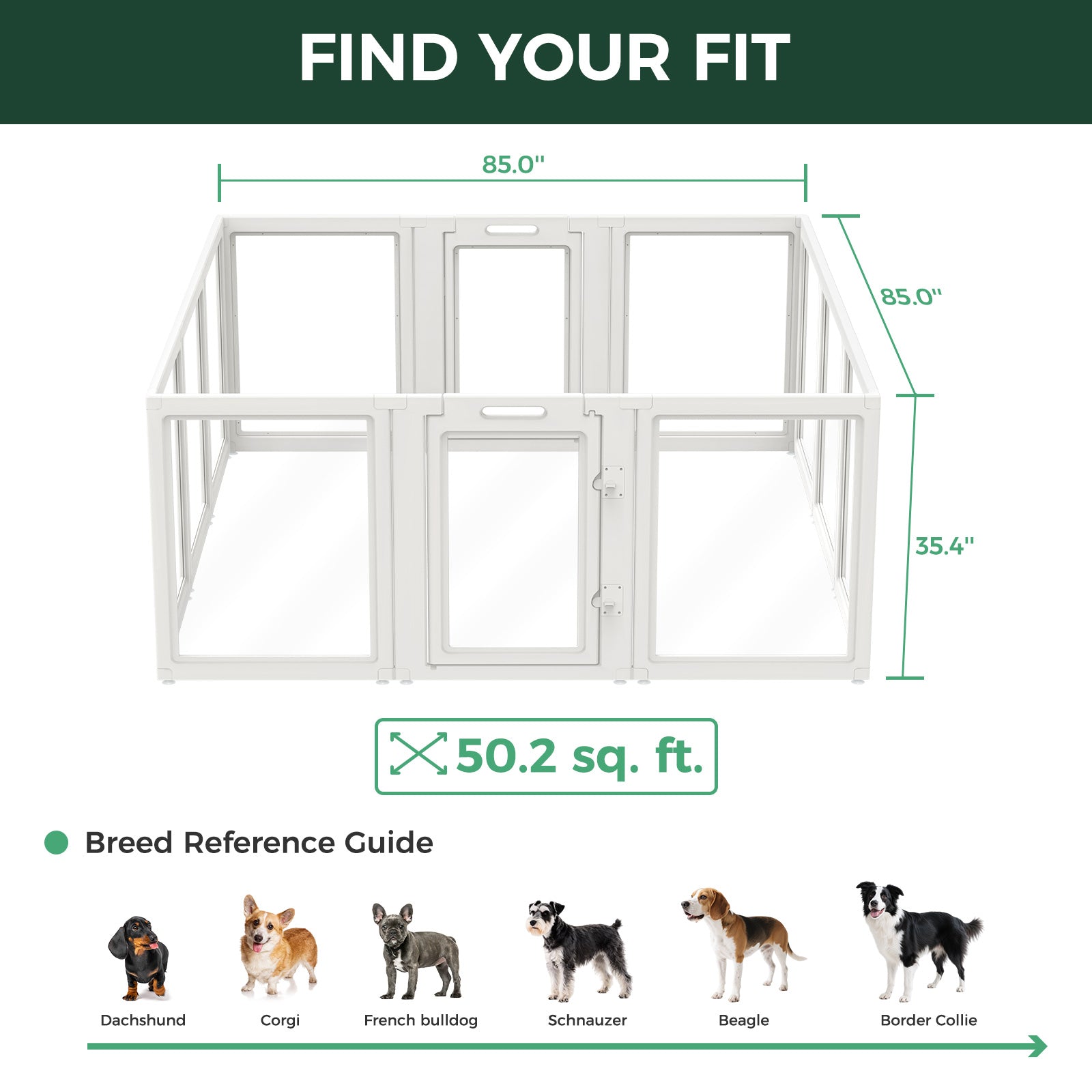 AuraSpace Acrylic Indoor Dog Playpen for Small to Medium Dogs