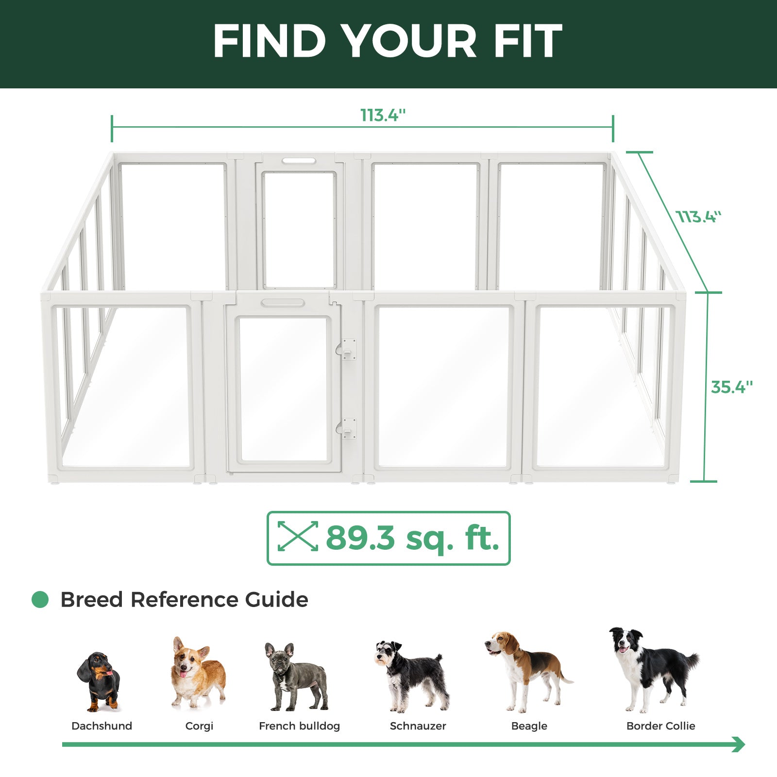 AuraSpace Acrylic Indoor Dog Playpen for Small to Medium Dogs
