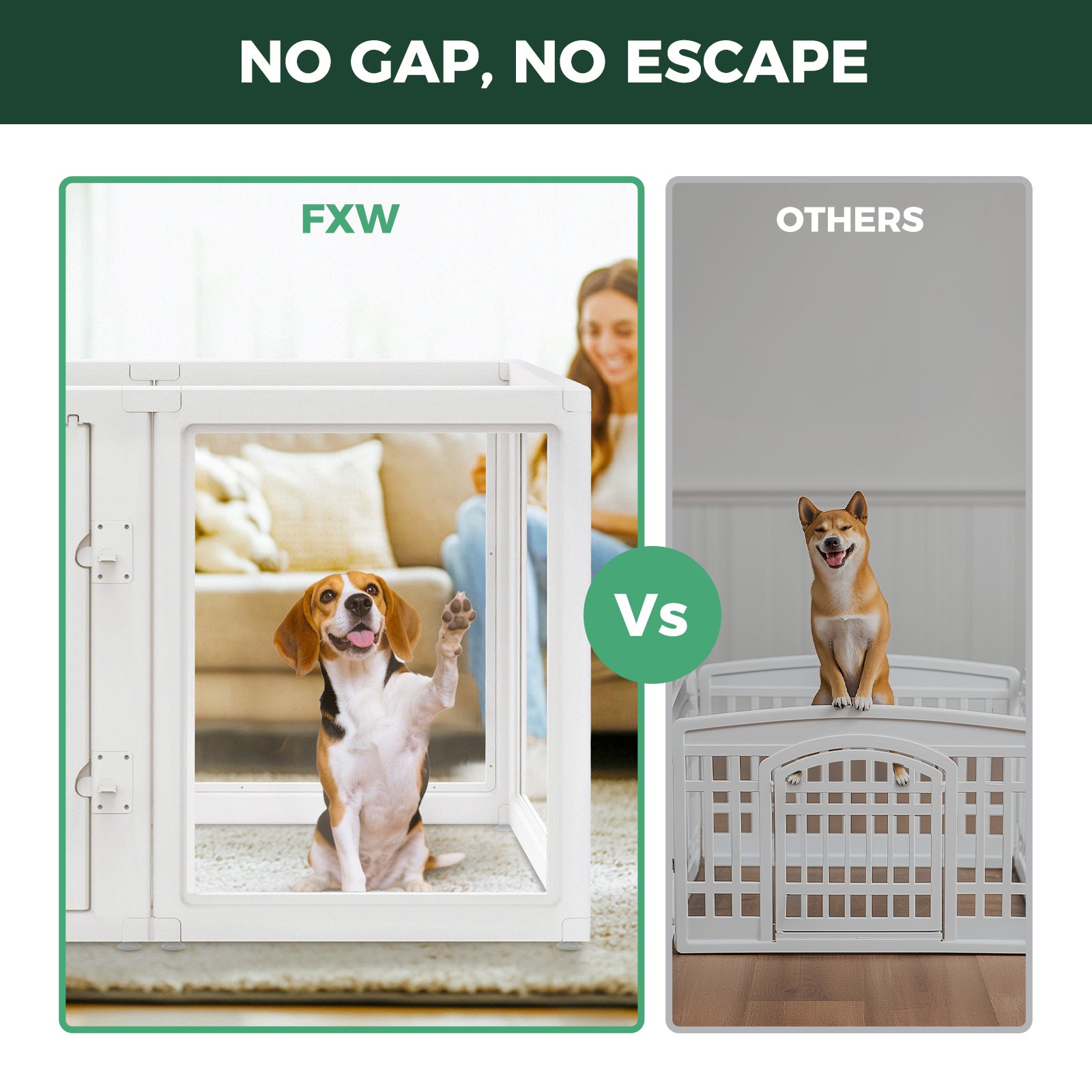 AuraSpace Acrylic Indoor Dog Playpen for Small to Medium Dogs