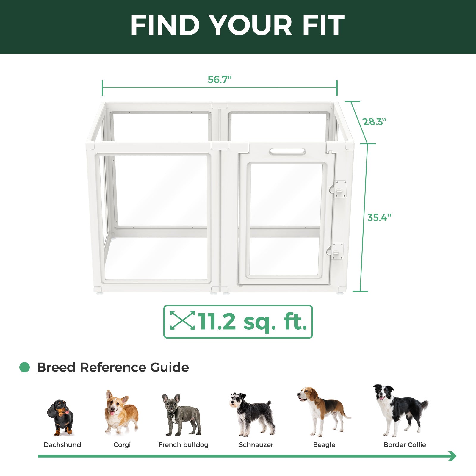 AuraSpace Acrylic Indoor Dog Playpen for Small to Medium Dogs