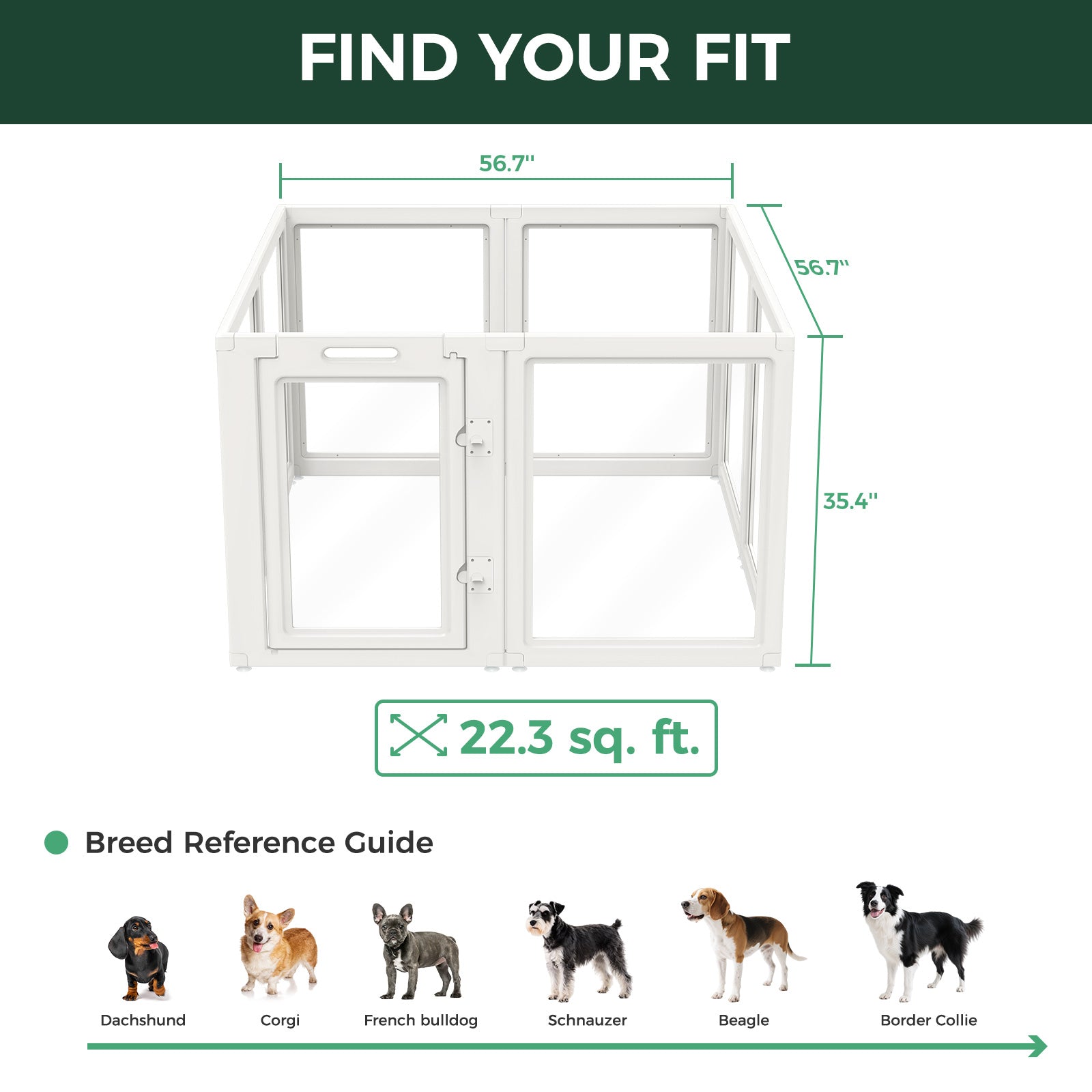AuraSpace Acrylic Indoor Dog Playpen for Small to Medium Dogs