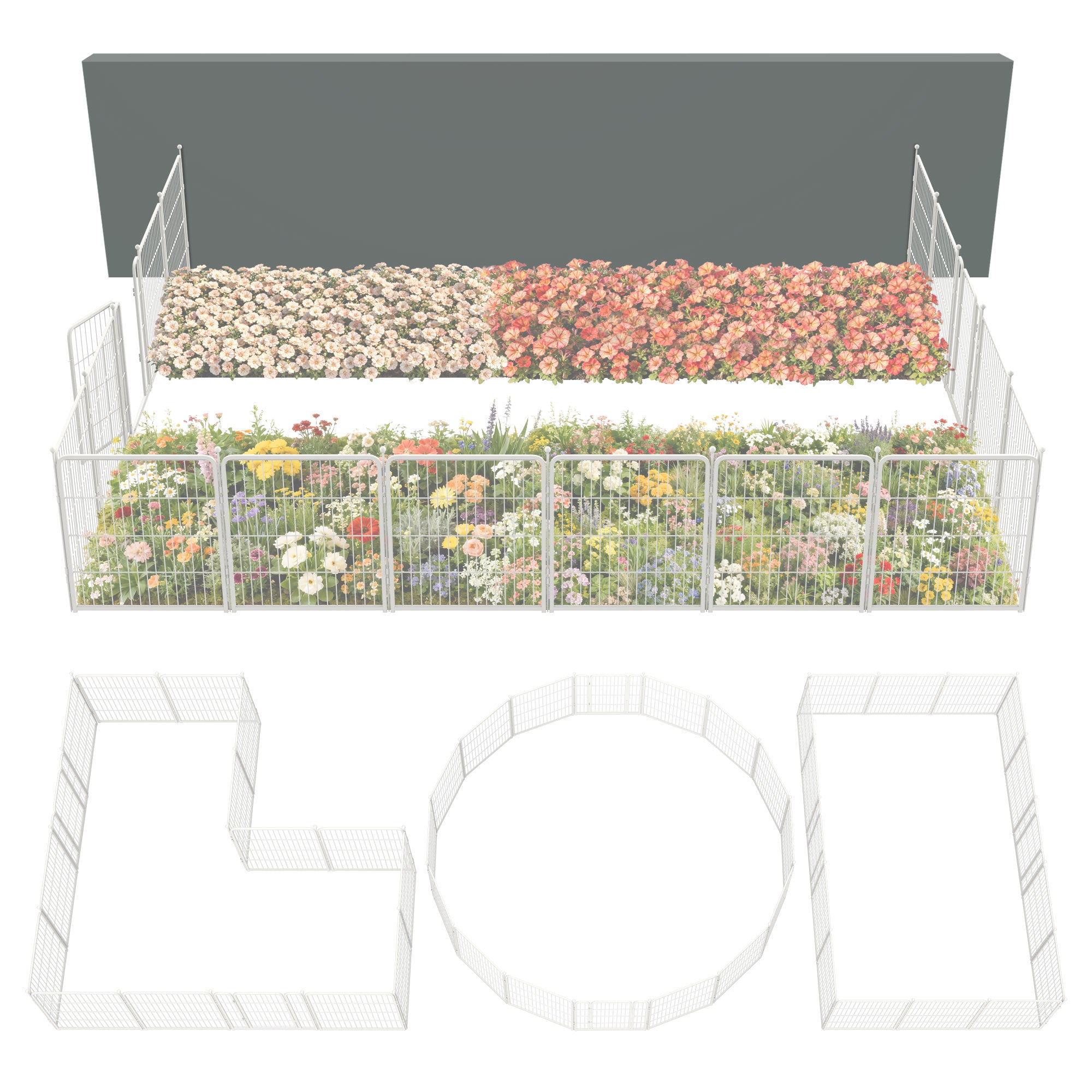 FXW Garden Fence Outdoor for The Yard - White