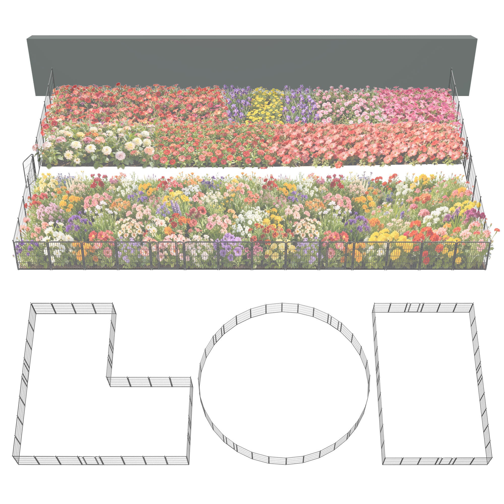 FXW Garden Fence Outdoor for The Yard - Silver