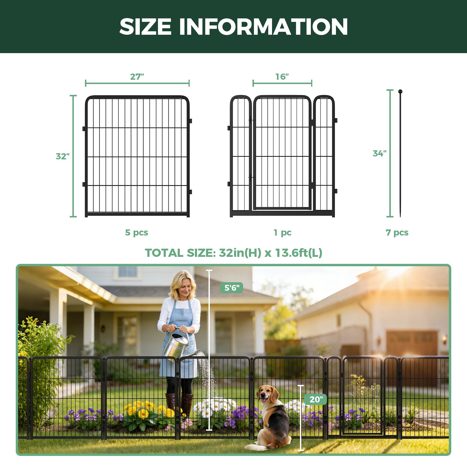FXW Outdoor Dog & Garden Fence for Yard