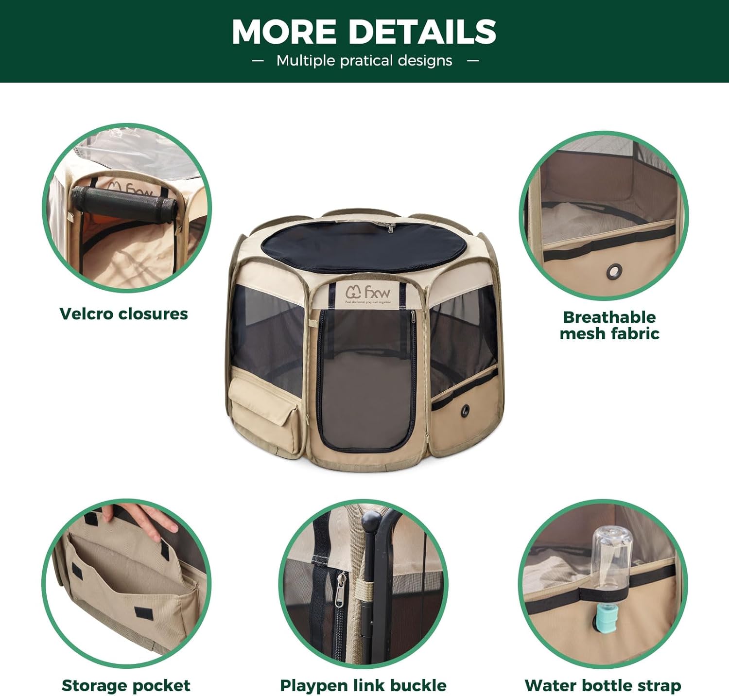 GoTent Dog Playpen Designed for Indoor/Outdoor/Travel Use FXW