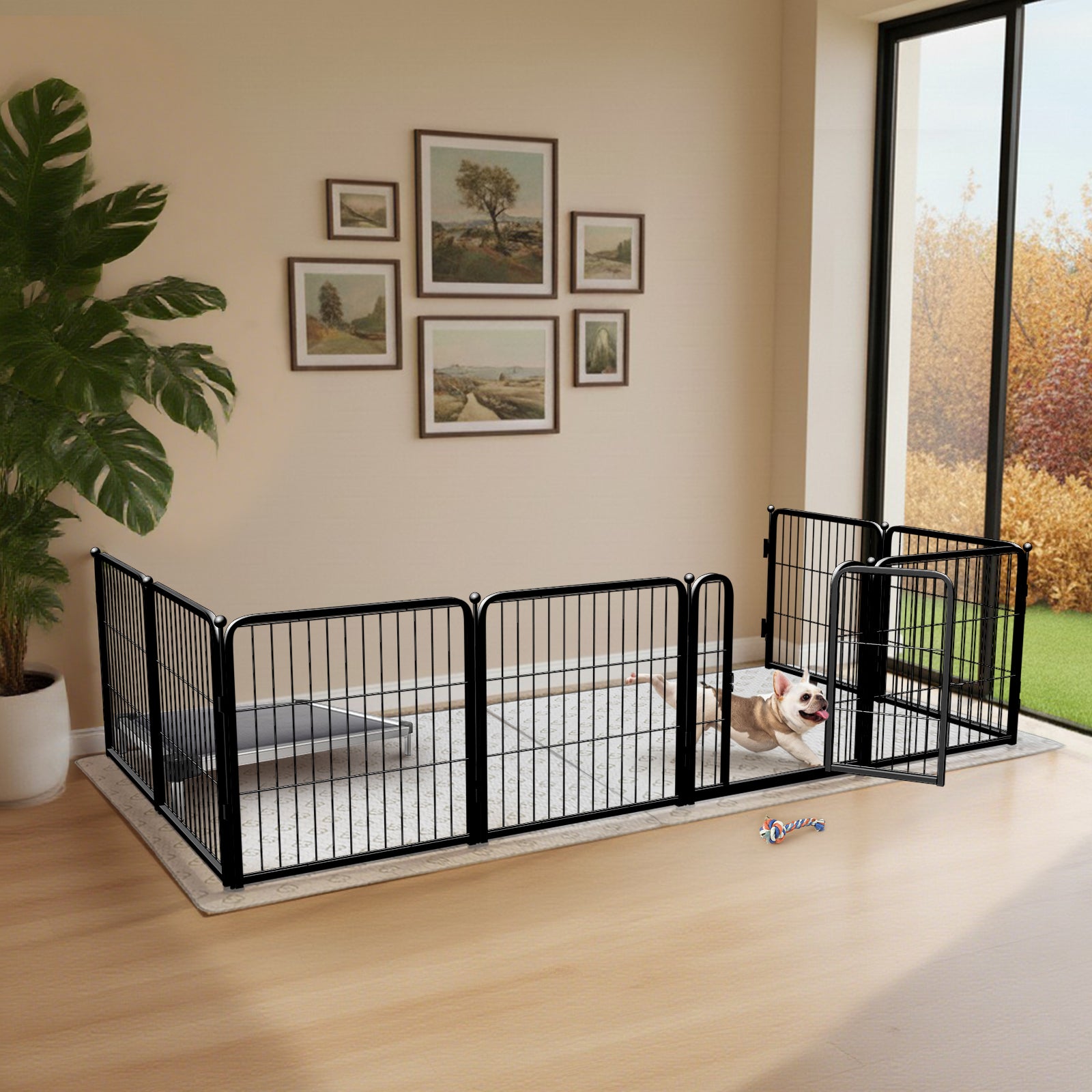 Bundle - Homeplus Dog Playpen & Fence-to-Wall Anchor(Pack of 4)