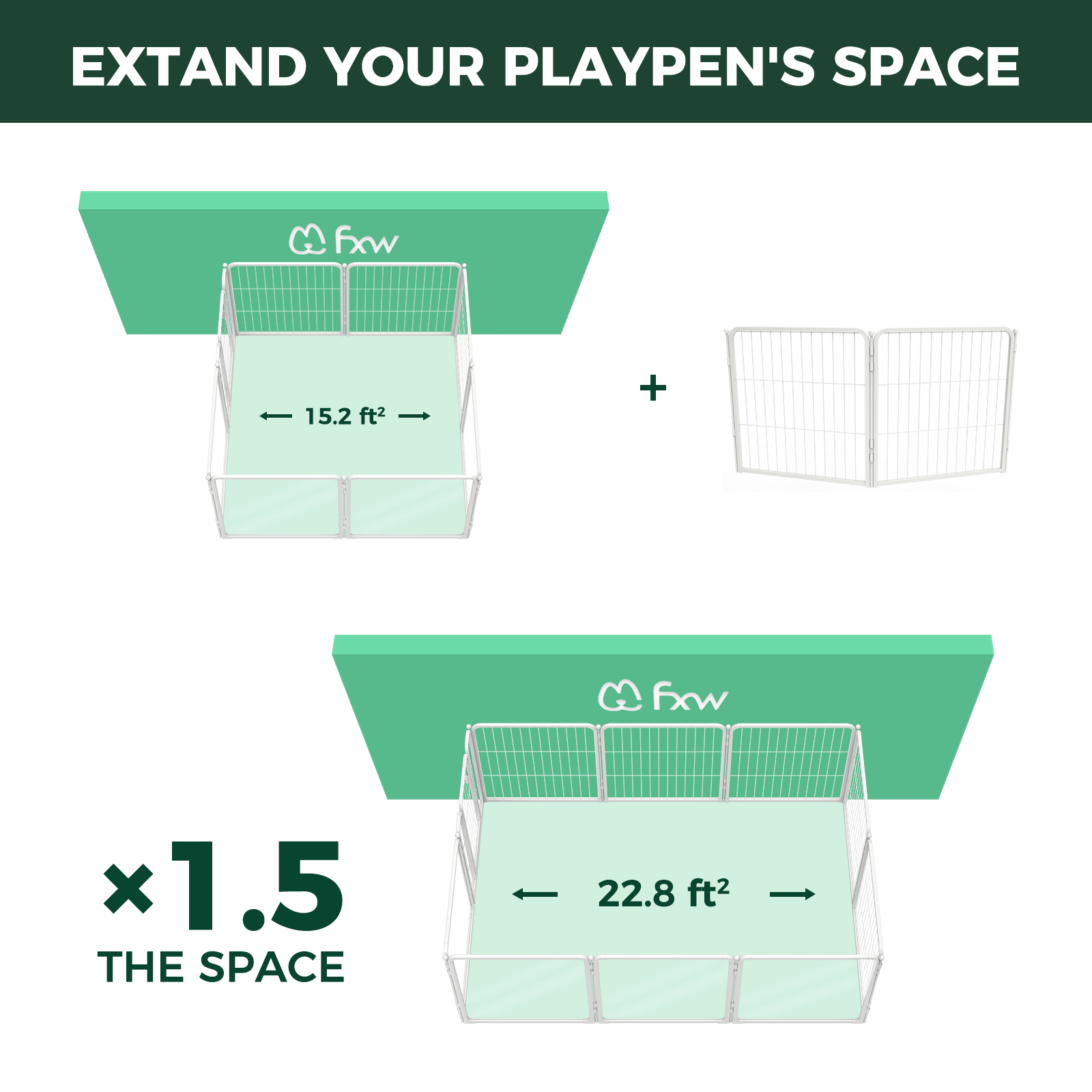 FXW Pawadise Acrylic & Wire Mesh Indoor Dog Playpen