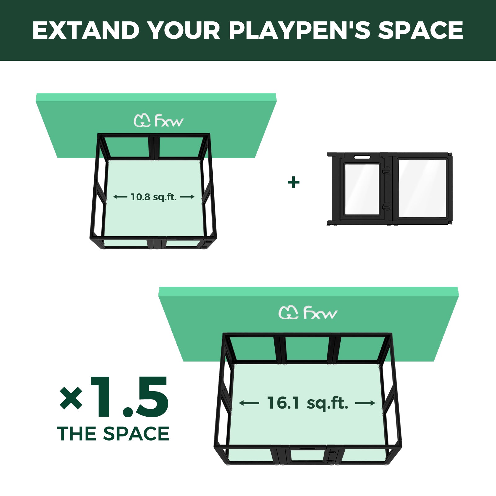AuraSpace Acrylic Indoor Dog Playpen for Small to Medium Dogs