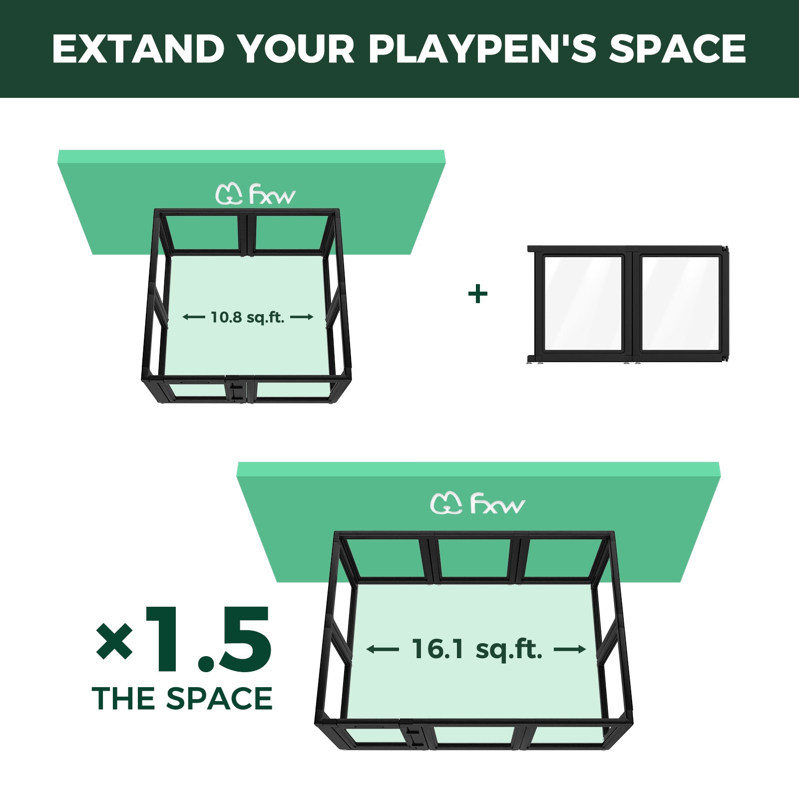 AuraSpace Acrylic Indoor Dog Playpen for Small to Medium Dogs