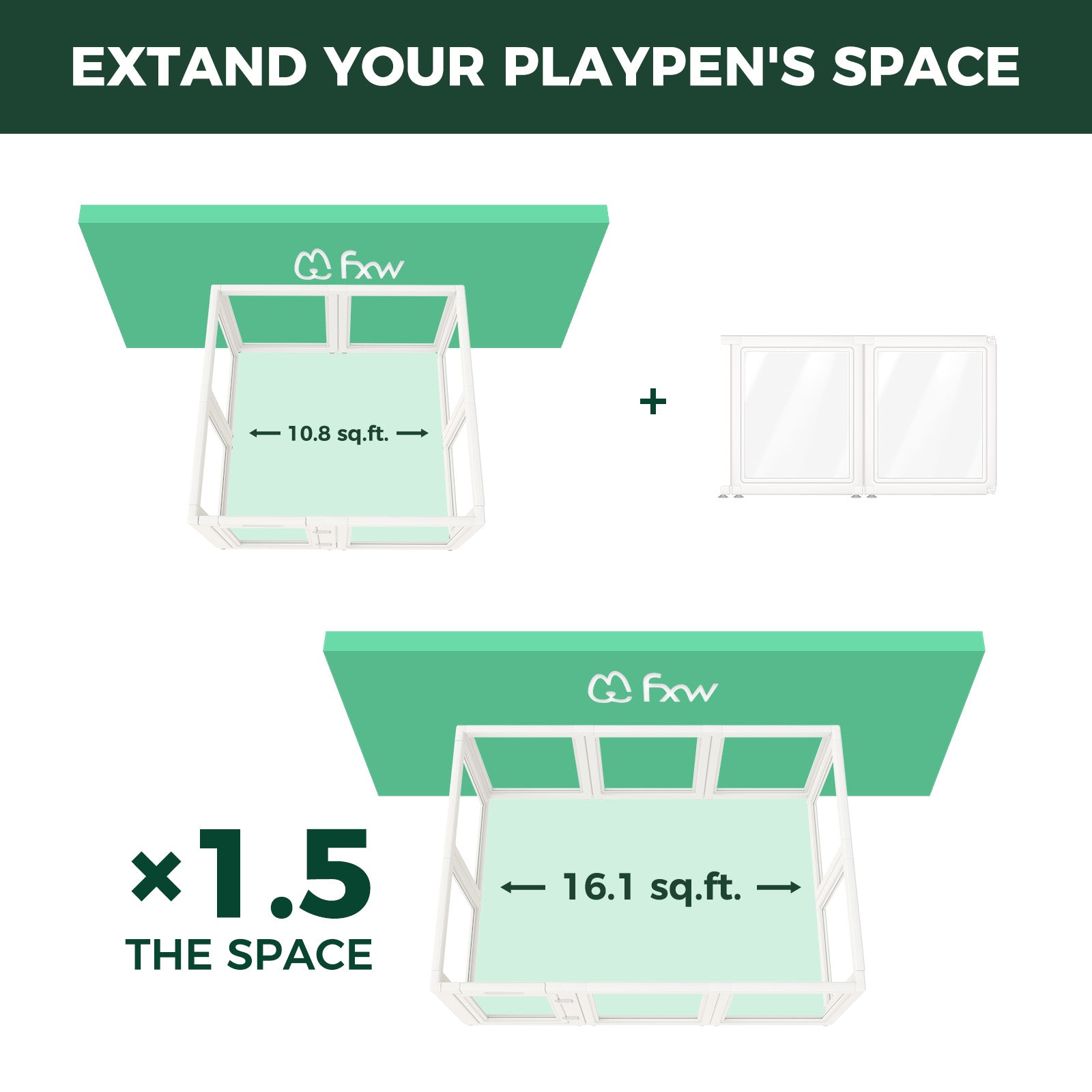AuraSpace Acrylic Indoor Dog Playpen for Small to Medium Dogs