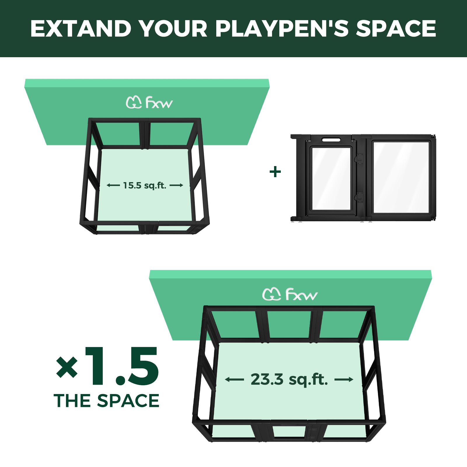 AuraSpace Acrylic Indoor Dog Playpen for Small to Medium Dogs