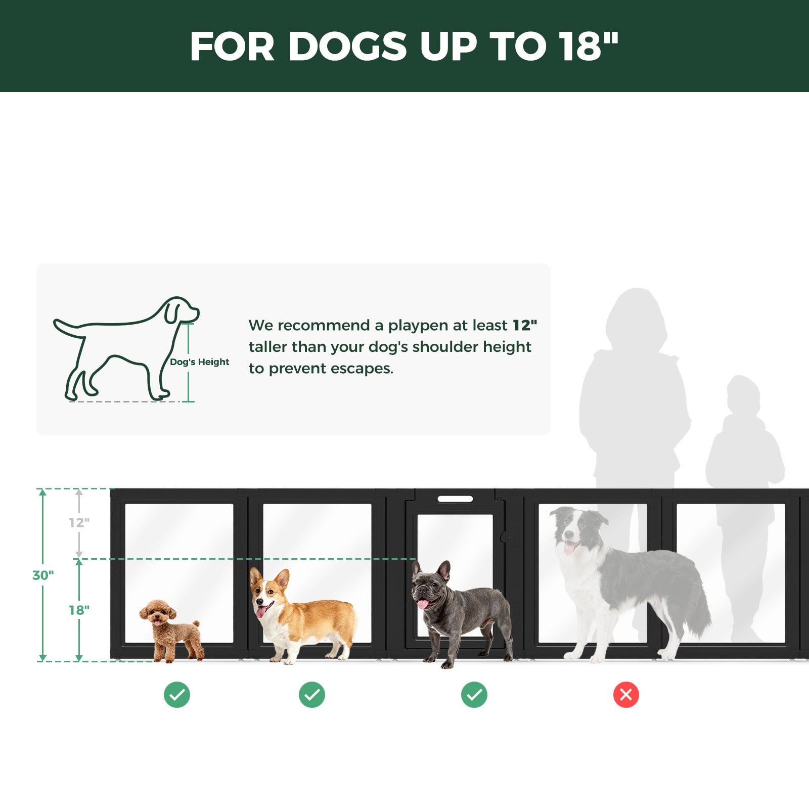 AuraSpace Acrylic Indoor Dog Playpen for Small to Medium Dogs