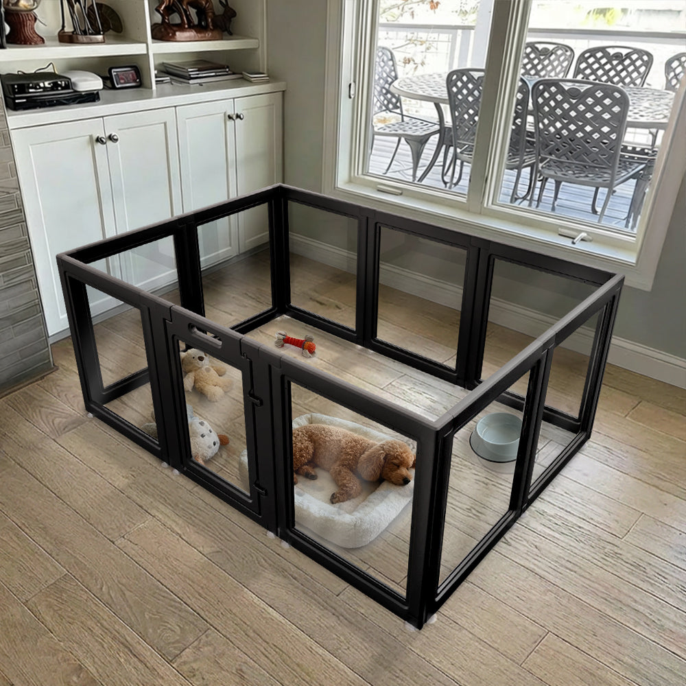 AuraSpace Acrylic Indoor Dog Playpen for Small to Medium Dogs