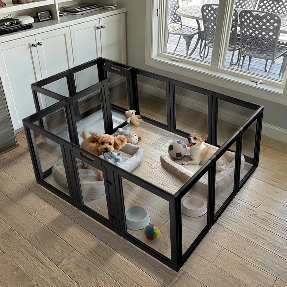 AuraSpace Acrylic Indoor Dog Playpen for Small to Medium Dogs