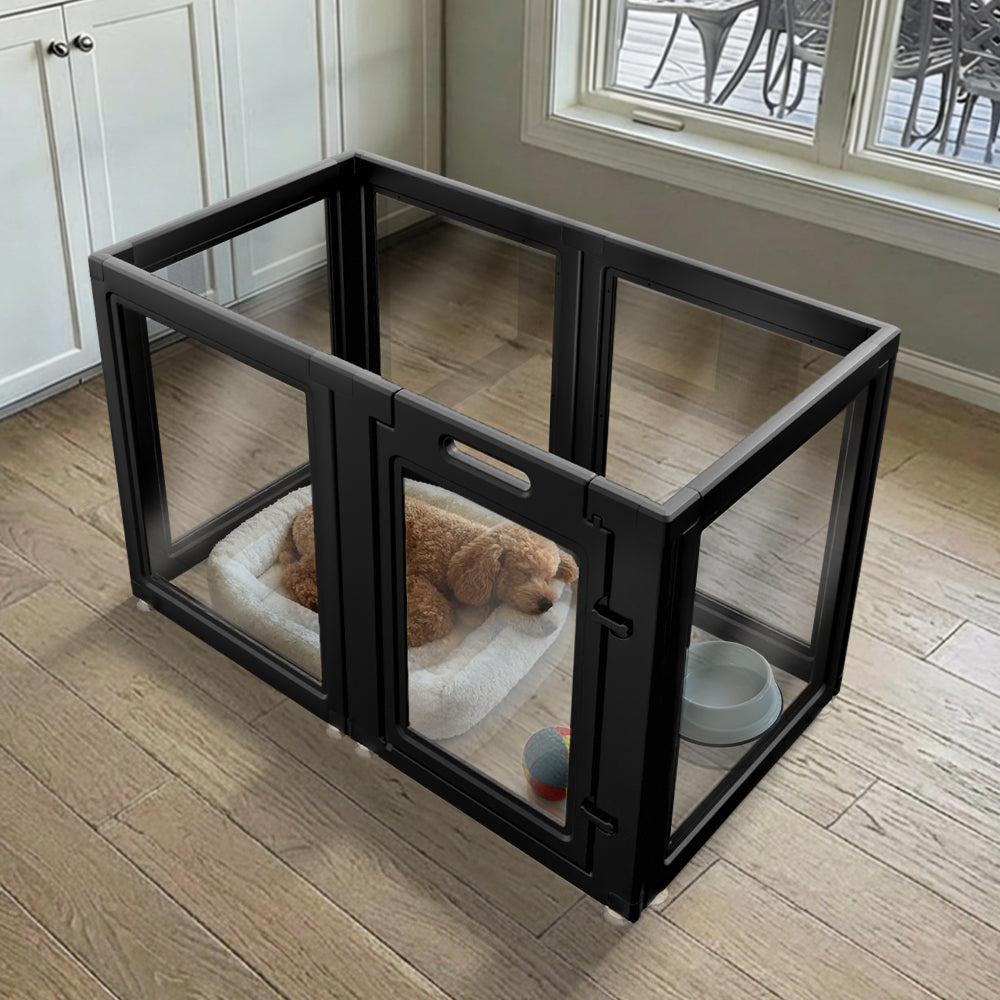 AuraSpace Acrylic Indoor Dog Playpen for Small to Medium Dogs