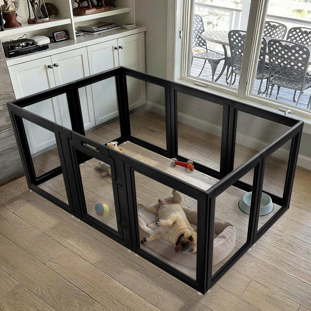 AuraSpace Acrylic Indoor Dog Playpen for Small to Medium Dogs