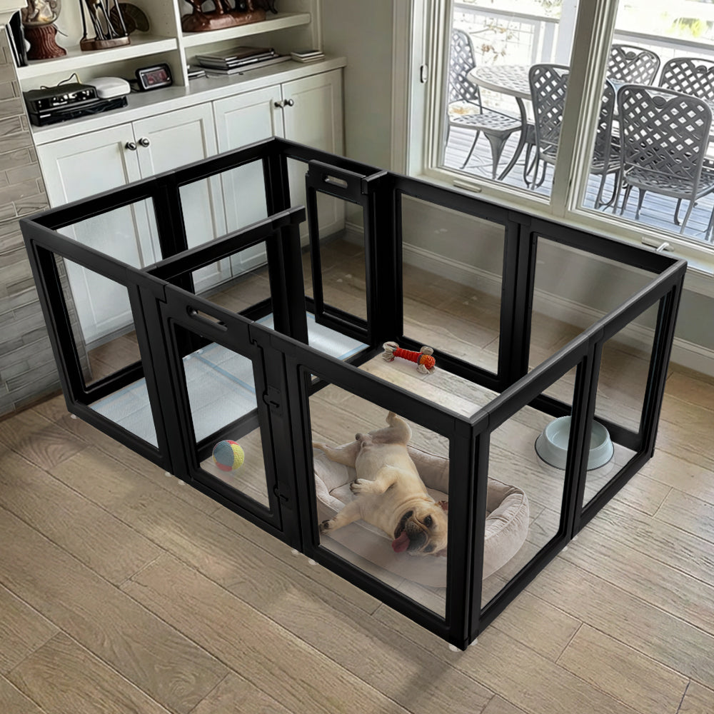 AuraSpace Acrylic Indoor Dog Playpen for Small to Medium Dogs