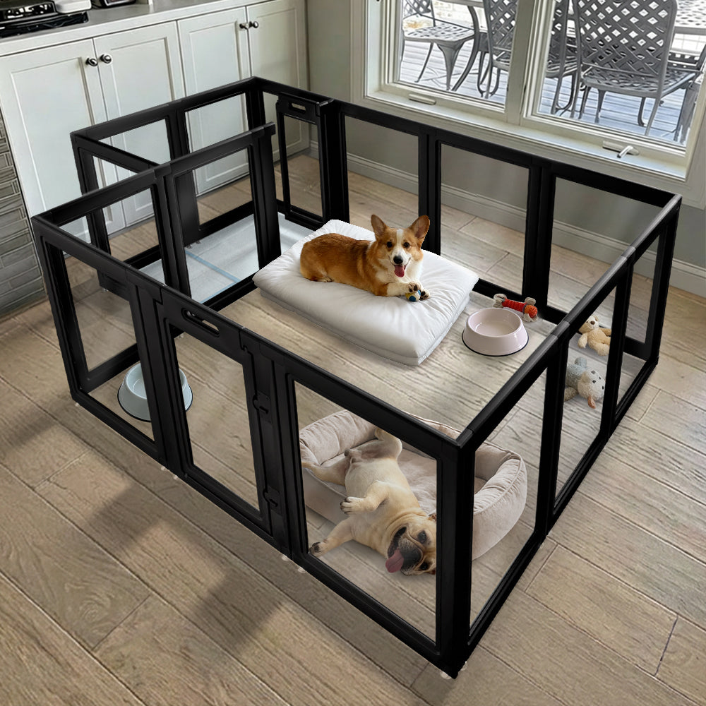 AuraSpace Acrylic Indoor Dog Playpen for Small to Medium Dogs