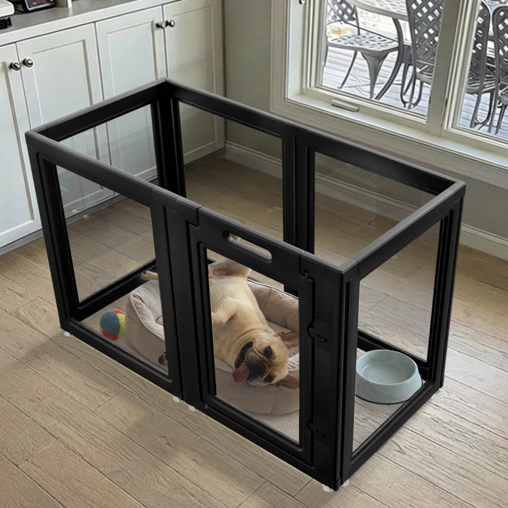 AuraSpace Acrylic Indoor Dog Playpen for Small to Medium Dogs