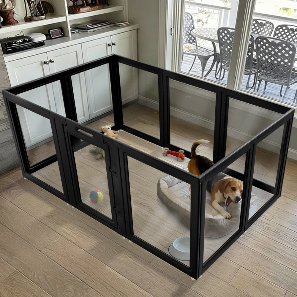 AuraSpace Acrylic Indoor Dog Playpen for Small to Medium Dogs