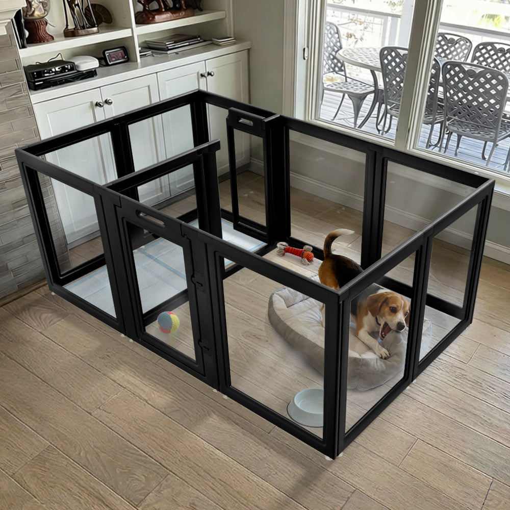AuraSpace Acrylic Indoor Dog Playpen for Small to Medium Dogs