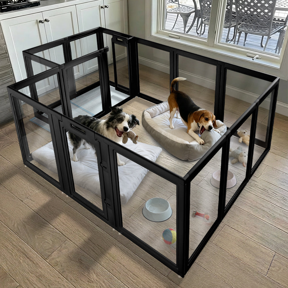 AuraSpace Acrylic Indoor Dog Playpen for Small to Medium Dogs