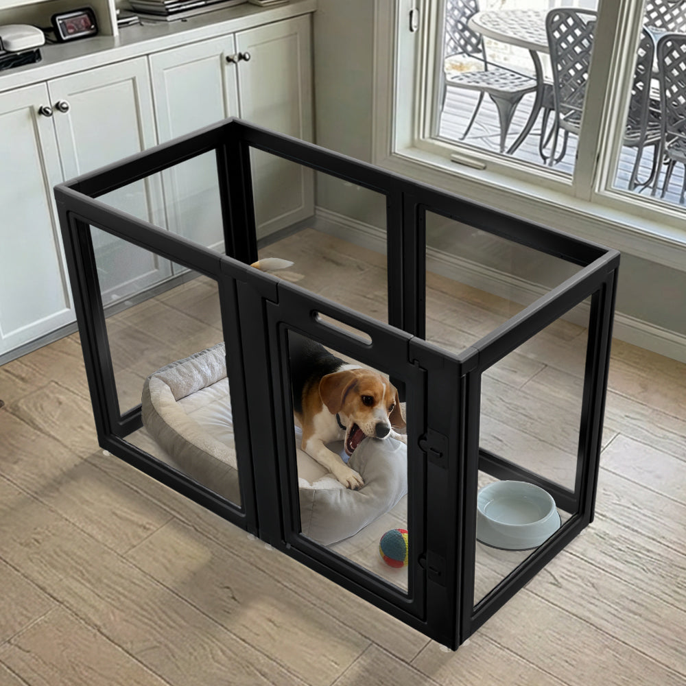 AuraSpace Acrylic Indoor Dog Playpen for Small to Medium Dogs