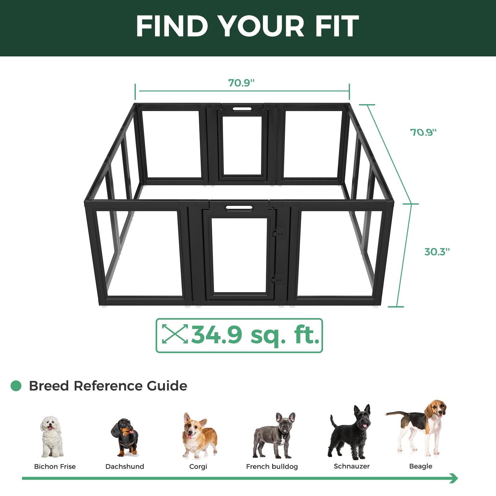 AuraSpace Acrylic Indoor Dog Playpen for Small to Medium Dogs