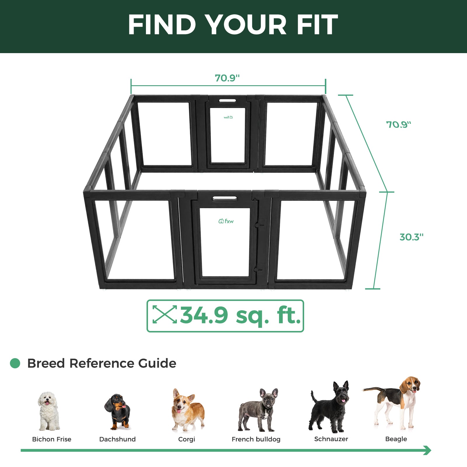 AuraSpace Acrylic Indoor Dog Playpen for Puppies and Small Dogs