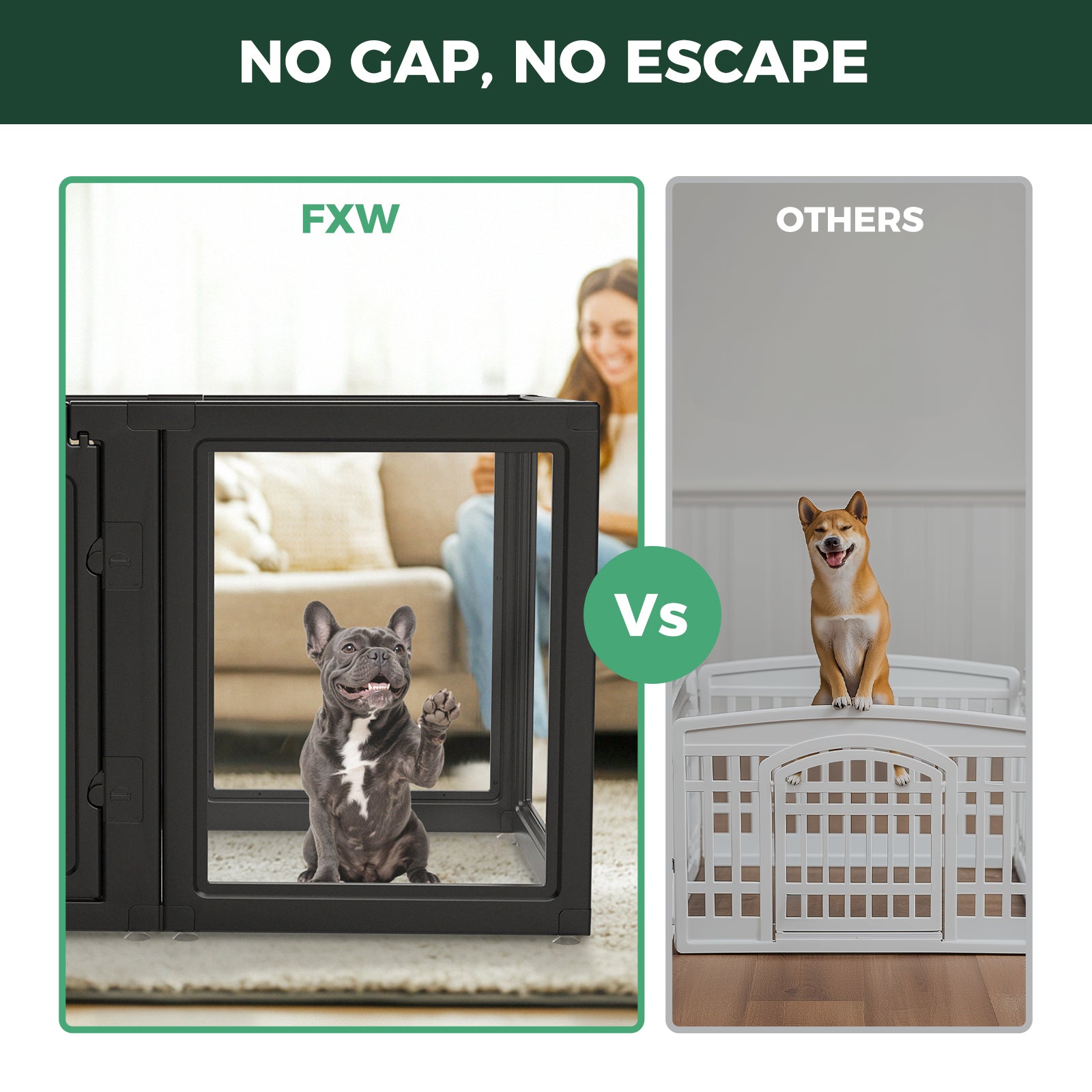 AuraSpace Acrylic Indoor Dog Playpen for Small to Medium Dogs
