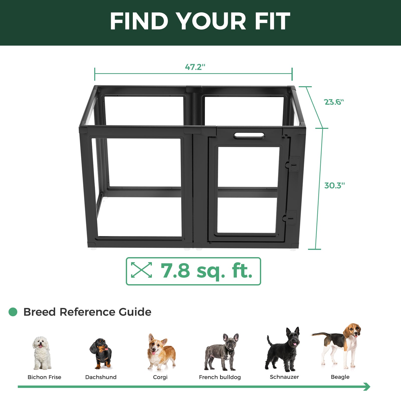 AuraSpace Acrylic Indoor Dog Playpen for Small to Medium Dogs