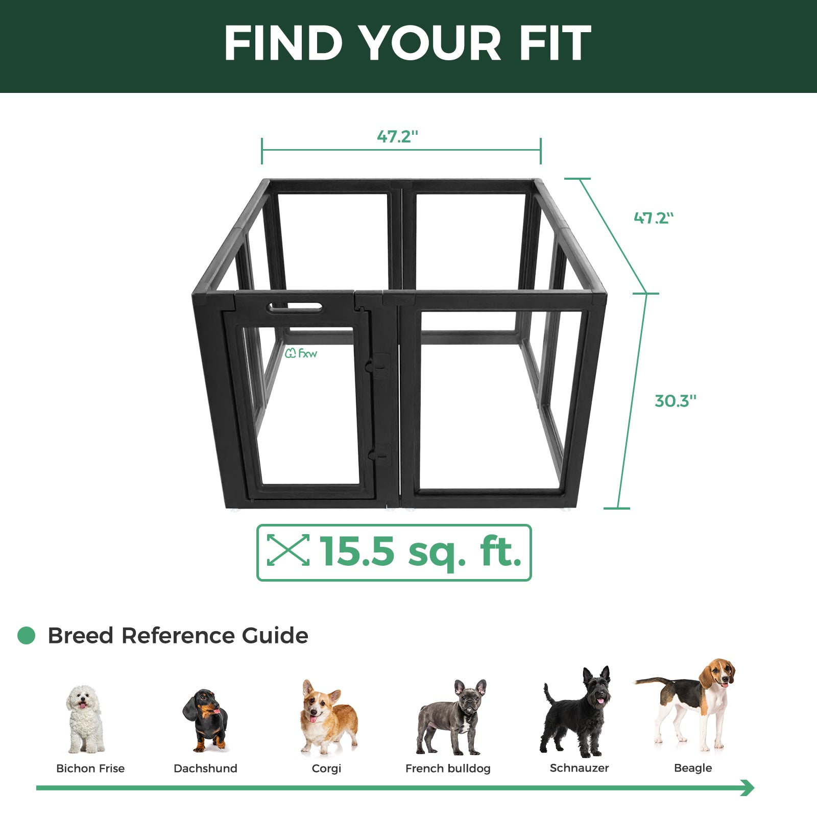 AuraSpace Acrylic Indoor Dog Playpen for Puppies and Small Dogs