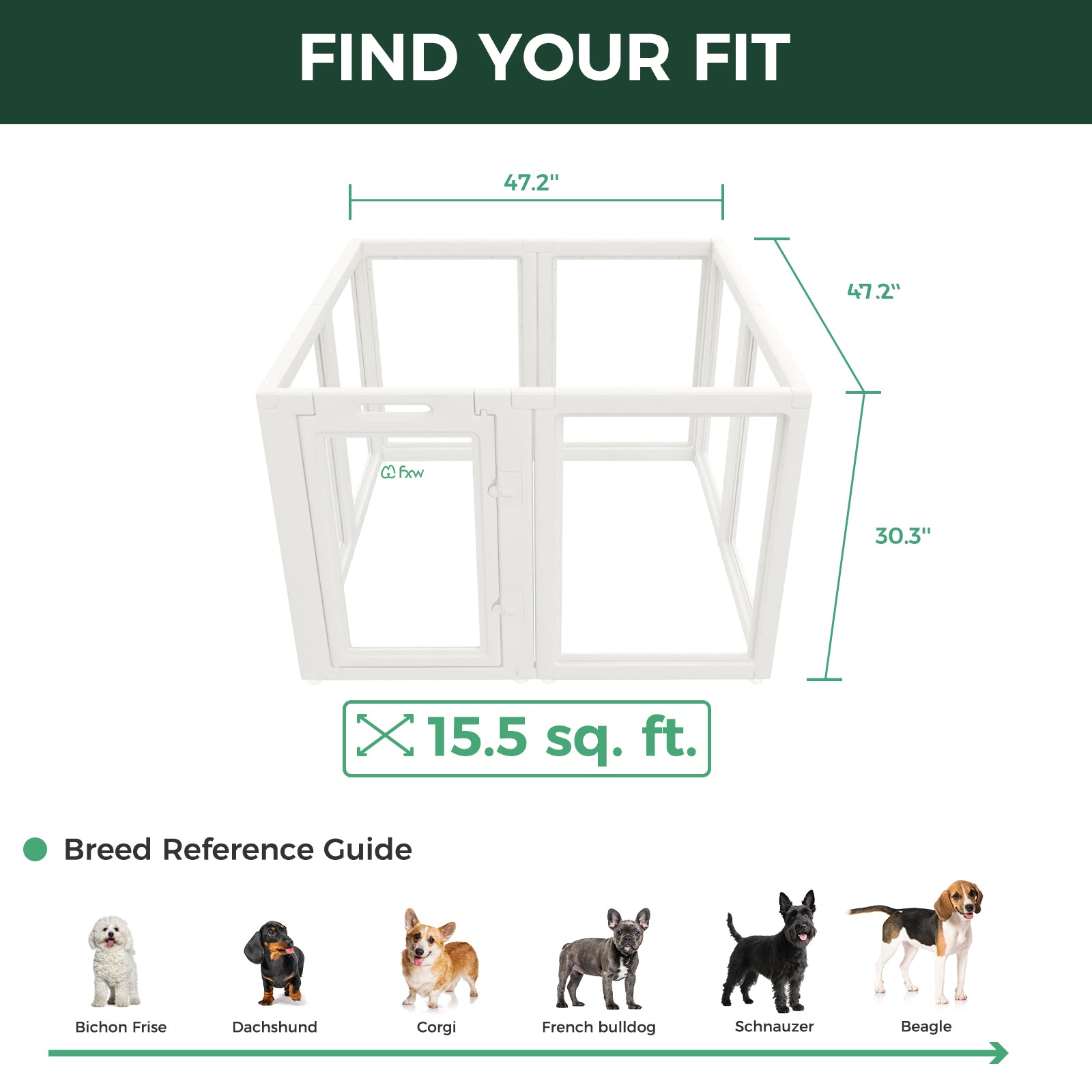 AuraSpace Acrylic Indoor Dog Playpen for Puppies and Small Dogs